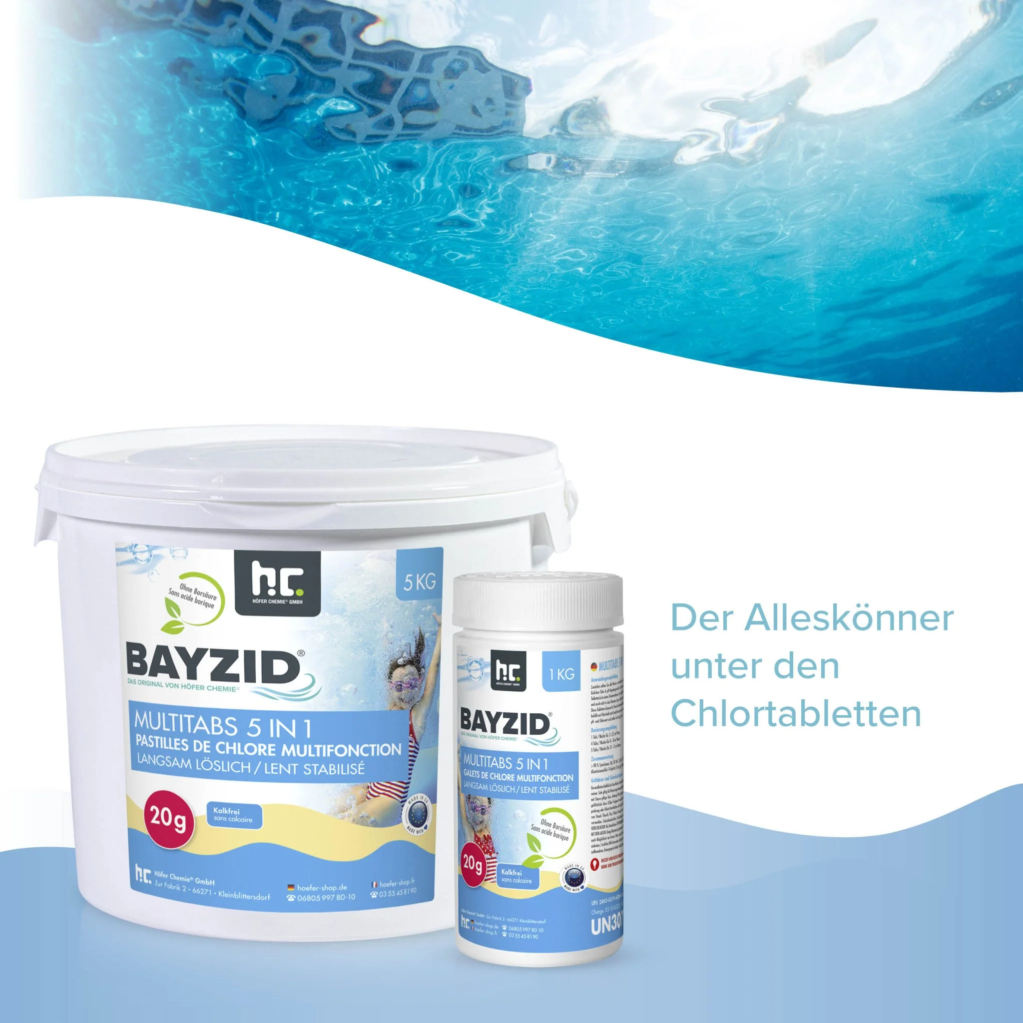 1 kg BAYZID® Multitabs 20g 5in1 für Pools - Image 3