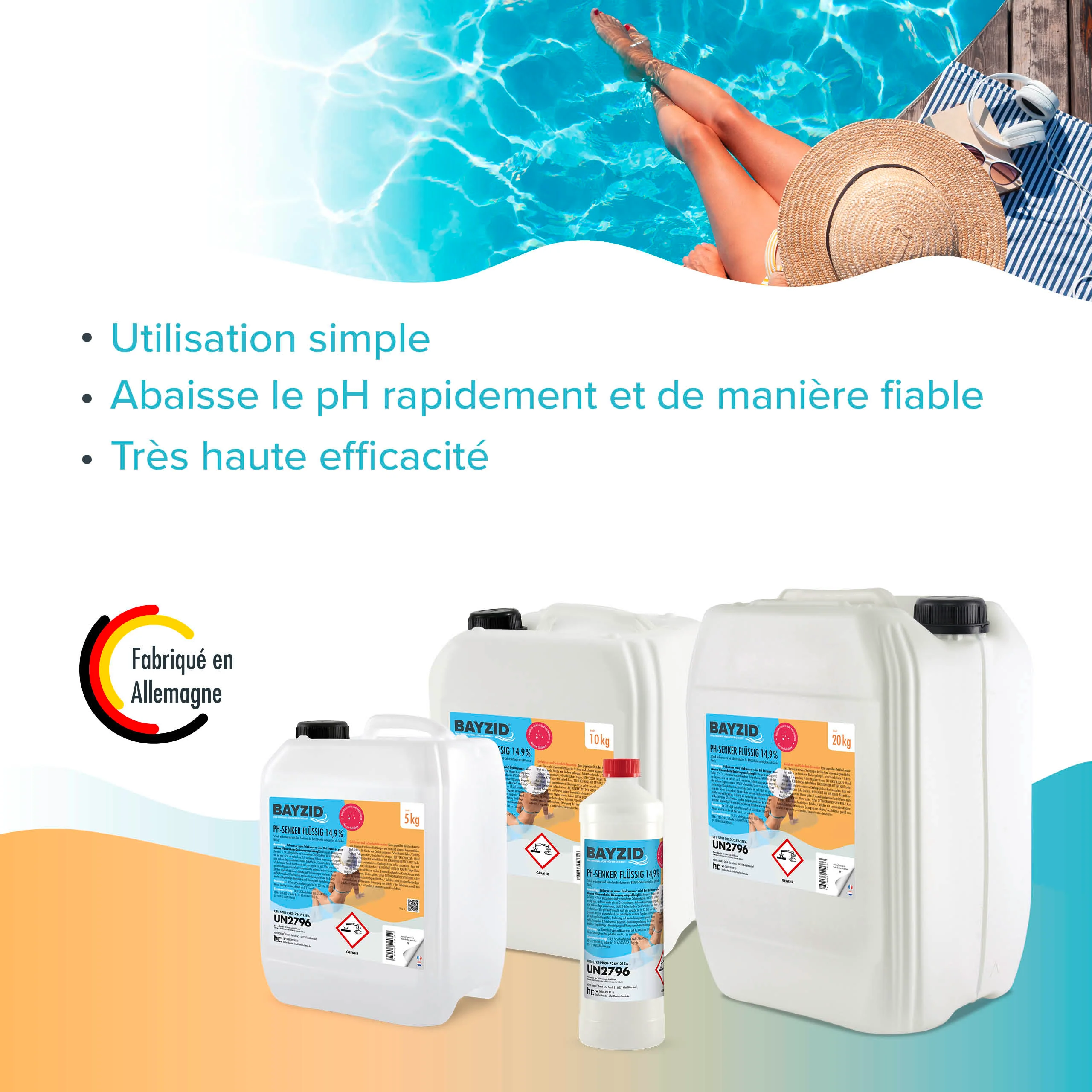 1 kg BAYZID® pH Minus flüssig 14,9% für Pools in Flaschen - Image 9