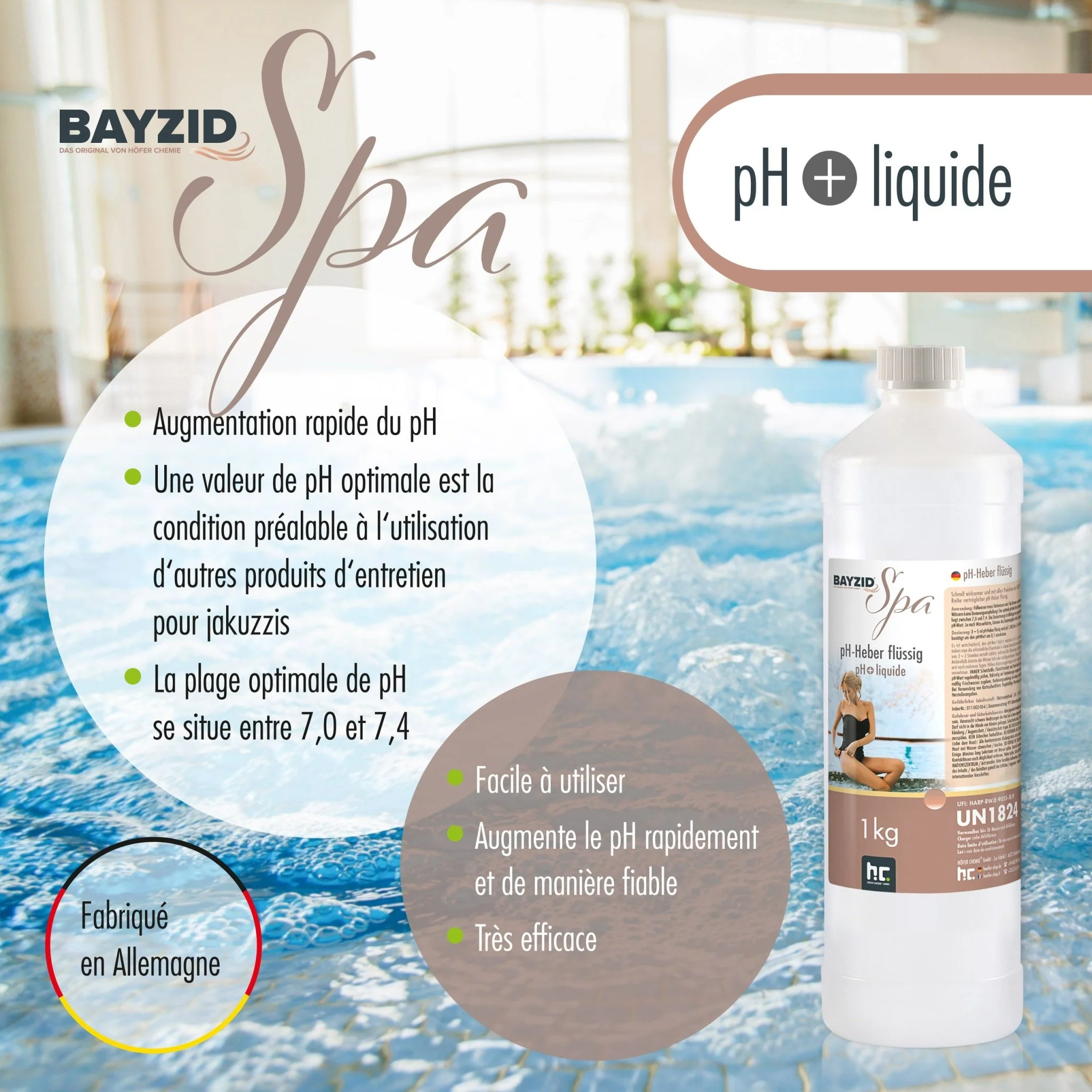 1 kg BAYZID® SPA pH Heber flüssig - Image 3