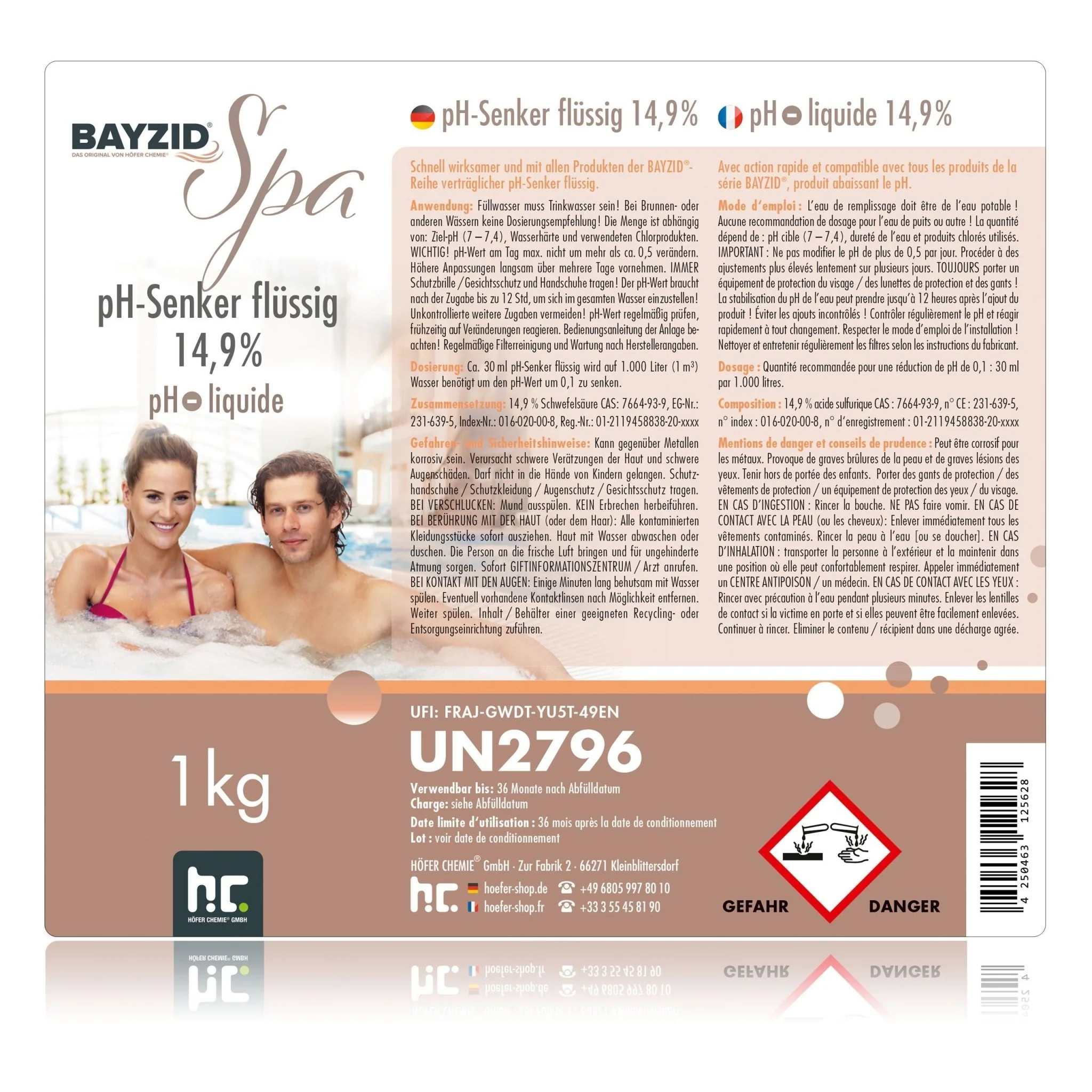 1 kg BAYZID® SPA pH Minus flüssig 14,9% - Image 15