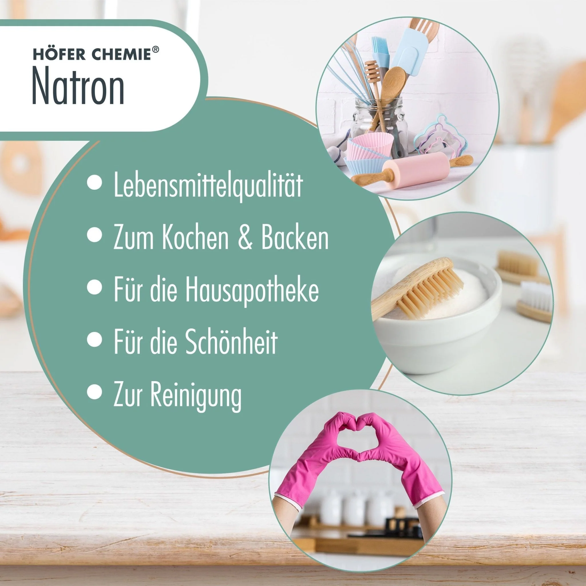 1 kg Höfer Chemie® Natron Backsoda Natriumhydrogencarbonat in Lebensmittelqualität - Image 6