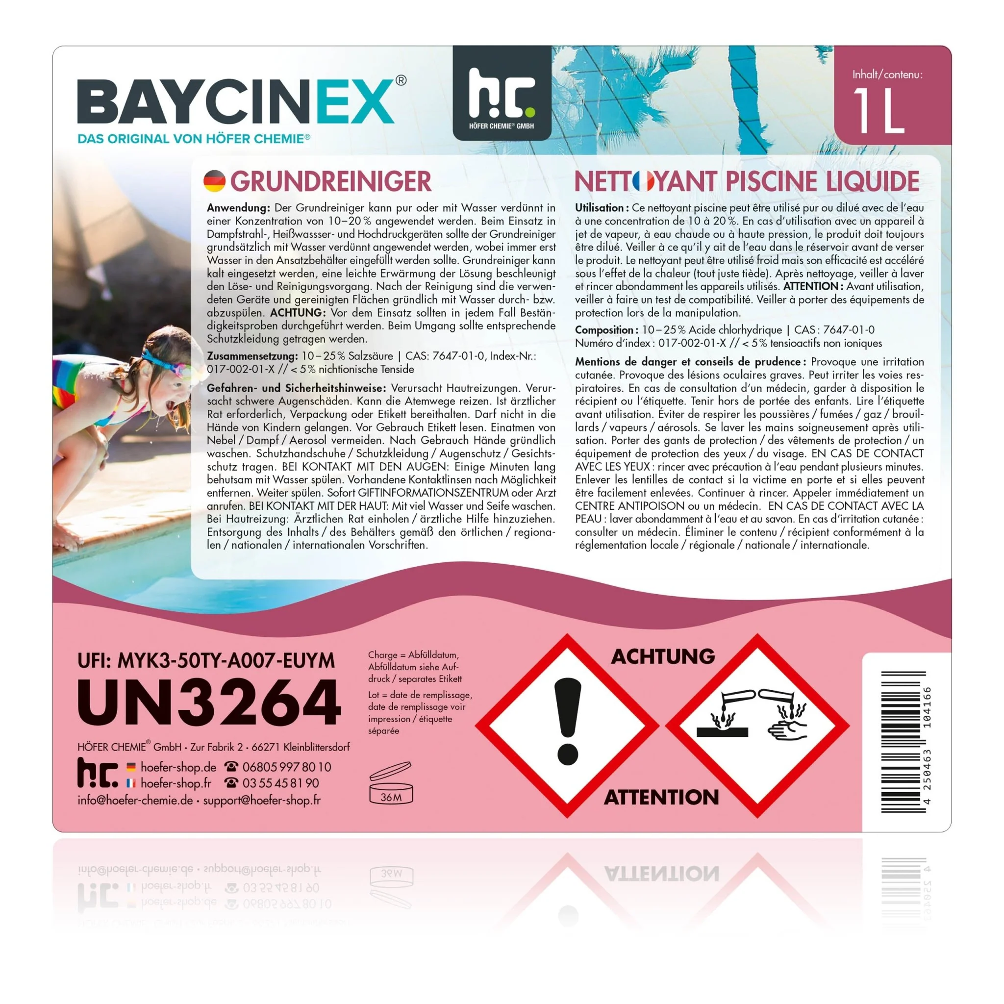 1 L BAYCINEX® Grundreiniger für Pools - Image 7