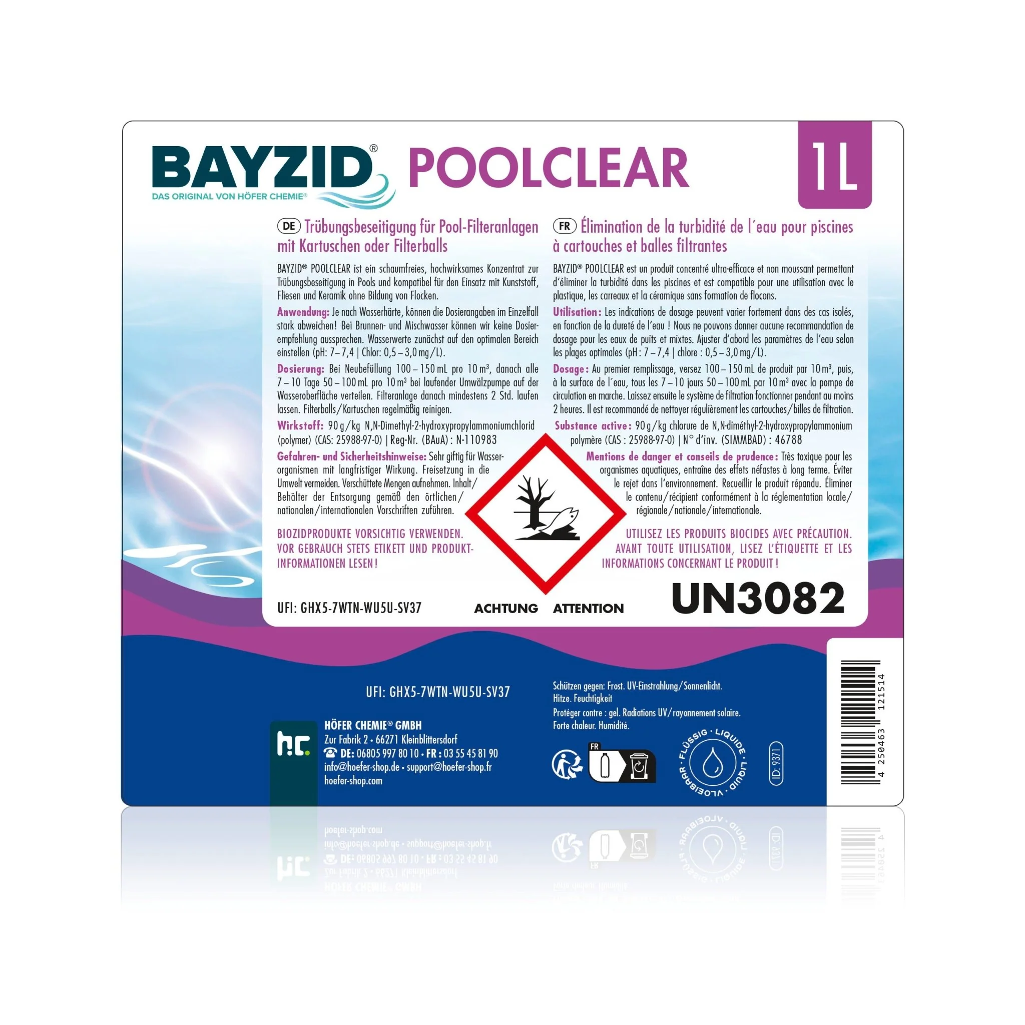 1 L BAYZID® Poolclear - Trübungsbeseitigung für Pool-Filter mit Kartuschen & Filterballs - Image 13