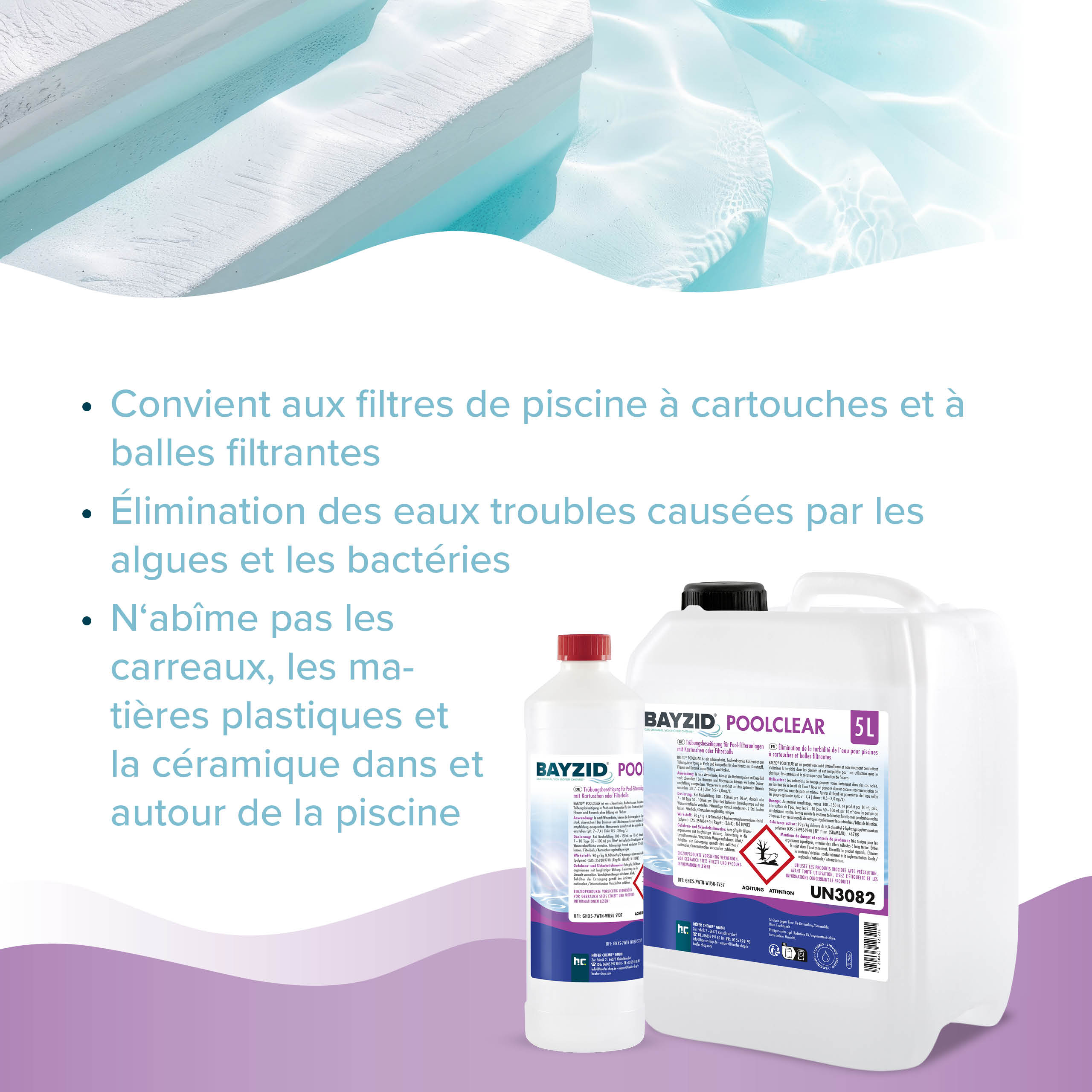 1 L BAYZID® Poolclear - Trübungsbeseitigung für Pool-Filter mit Kartuschen & Filterballs - Image 8