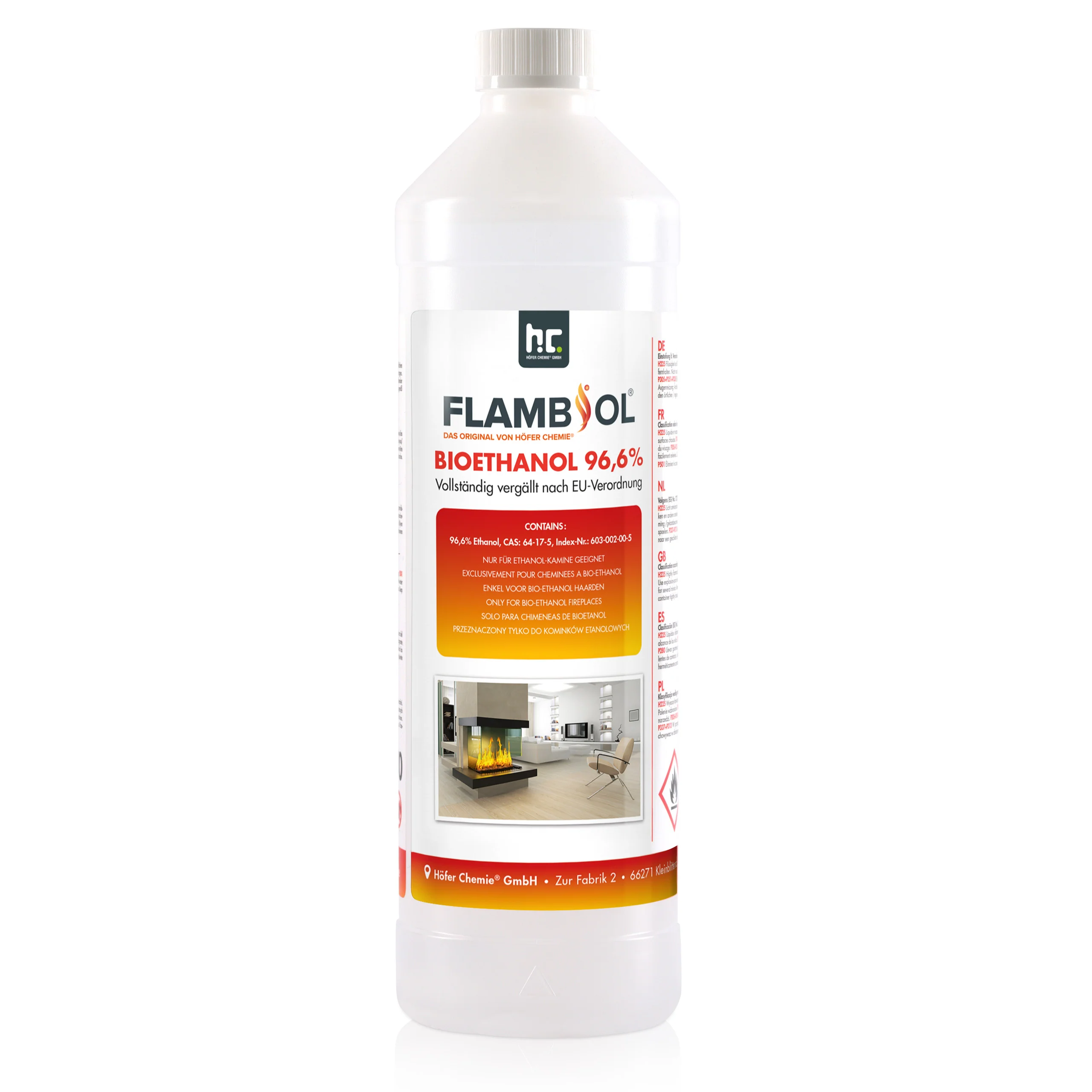 1 L FLAMBIOL® Bioethanol 96,6% Premium für Ethanol-Tischkamin - Image 10