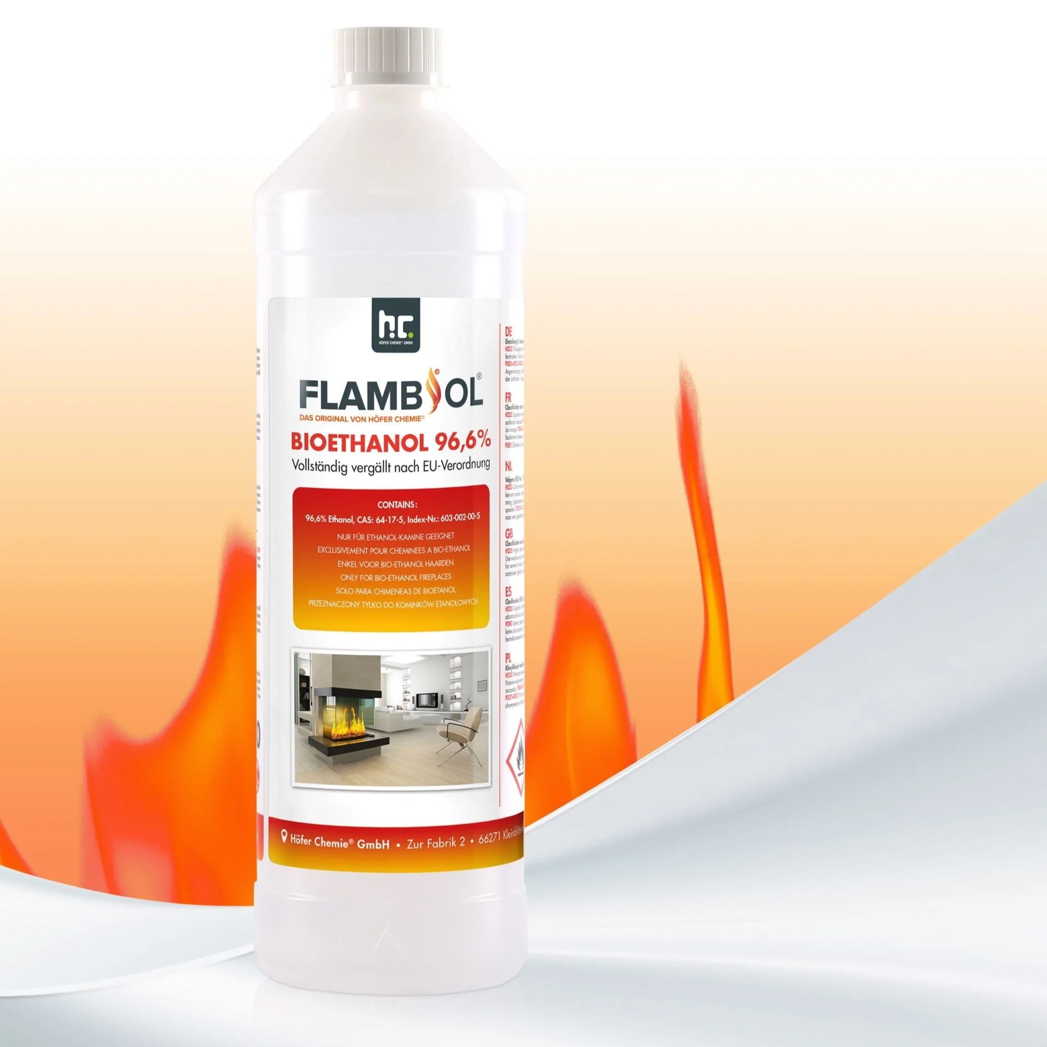 1 L FLAMBIOL® Bioethanol 96,6% Premium für Ethanol-Tischkamin - Image 15