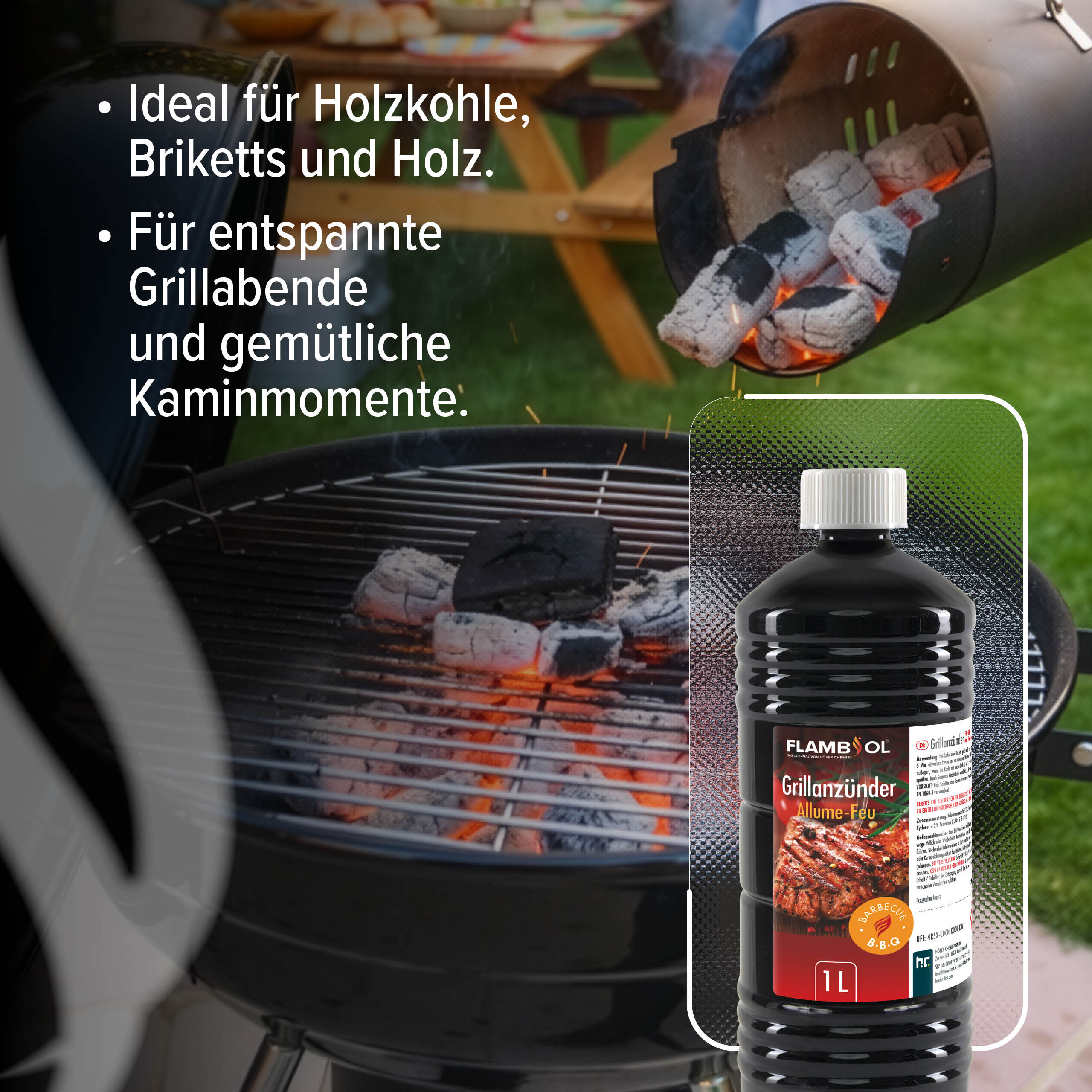 1 L FLAMBIOL® Grillanzünder flüssig für Grills und Feuerstellen in Flasche - Image 5