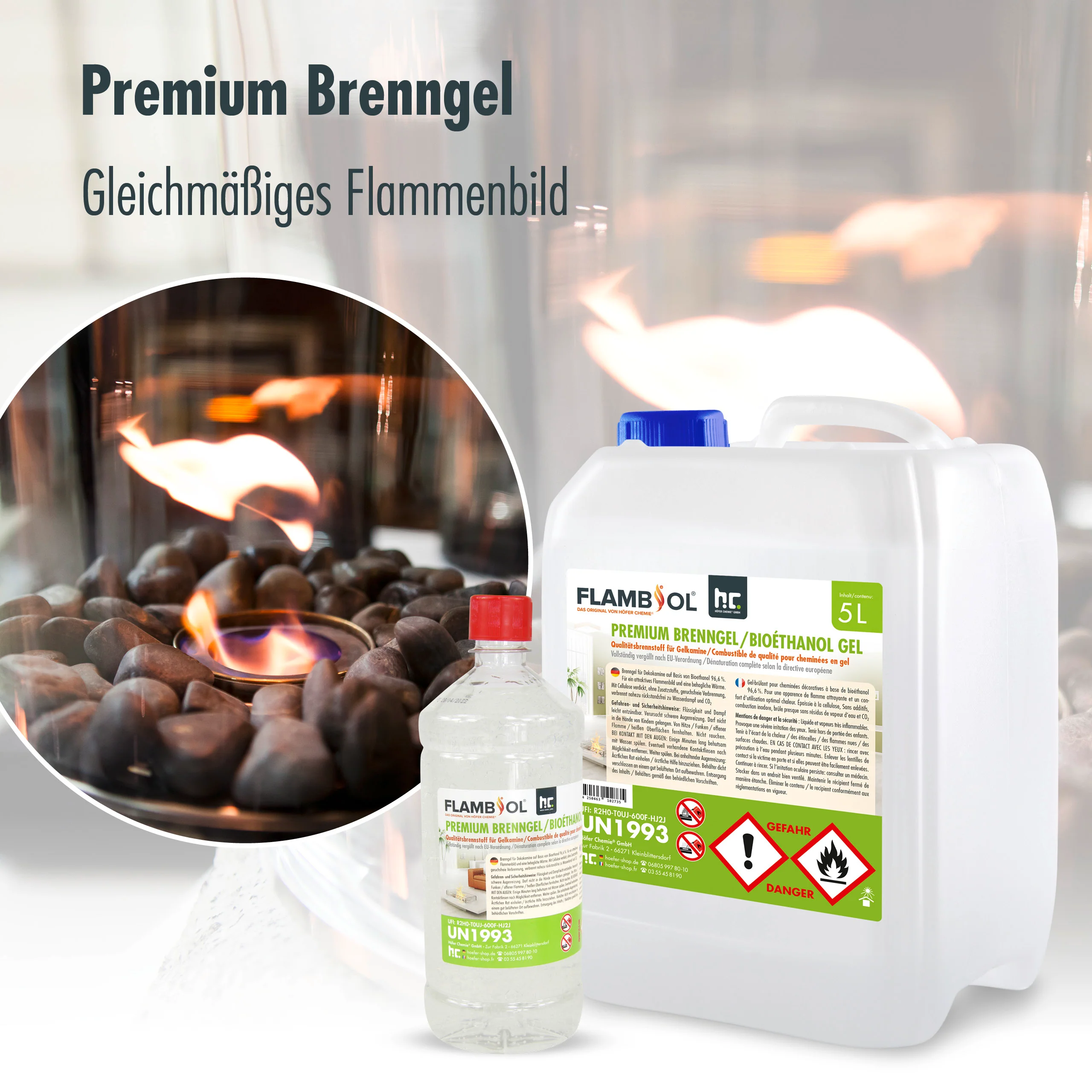 1 L FLAMBIOL® Premium Brenngel aus Bioethanol für Tischfeuer in Flaschen - Image 12