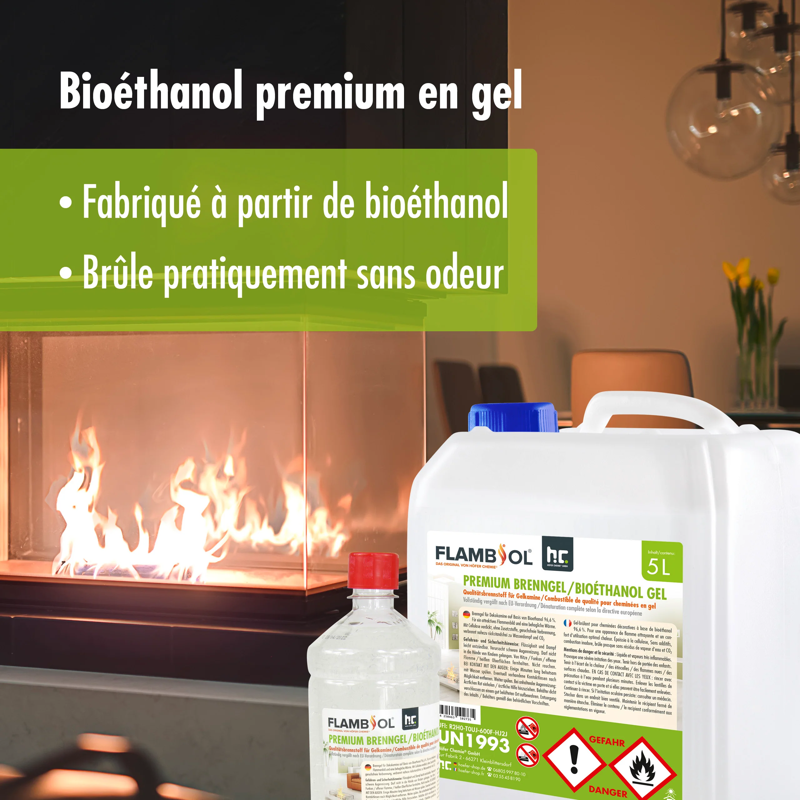 1 L FLAMBIOL® Premium Brenngel aus Bioethanol für Tischfeuer in Flaschen - Image 7