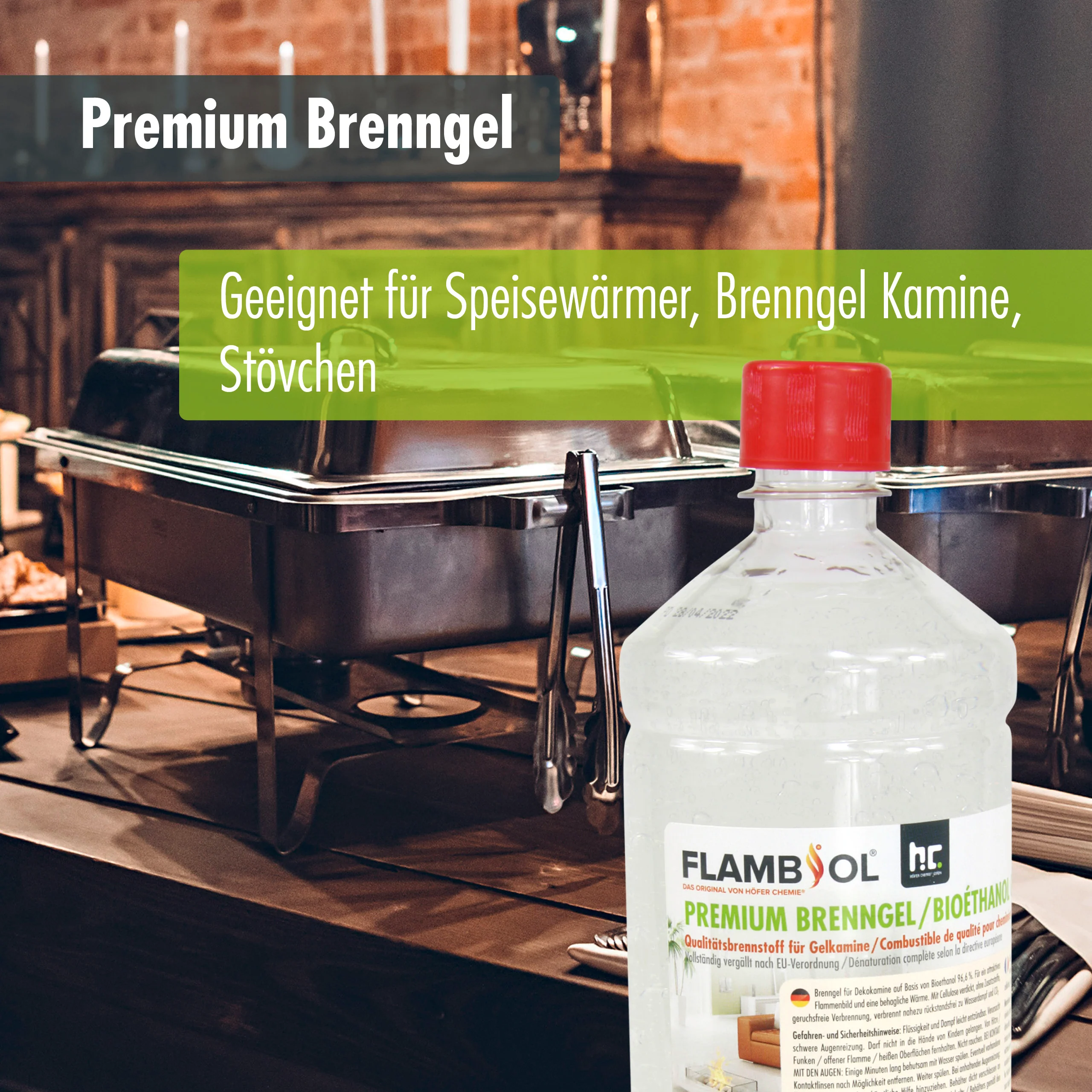 1 L FLAMBIOL® Premium Brenngel aus Bioethanol für Tischfeuer in Flaschen - Image 8