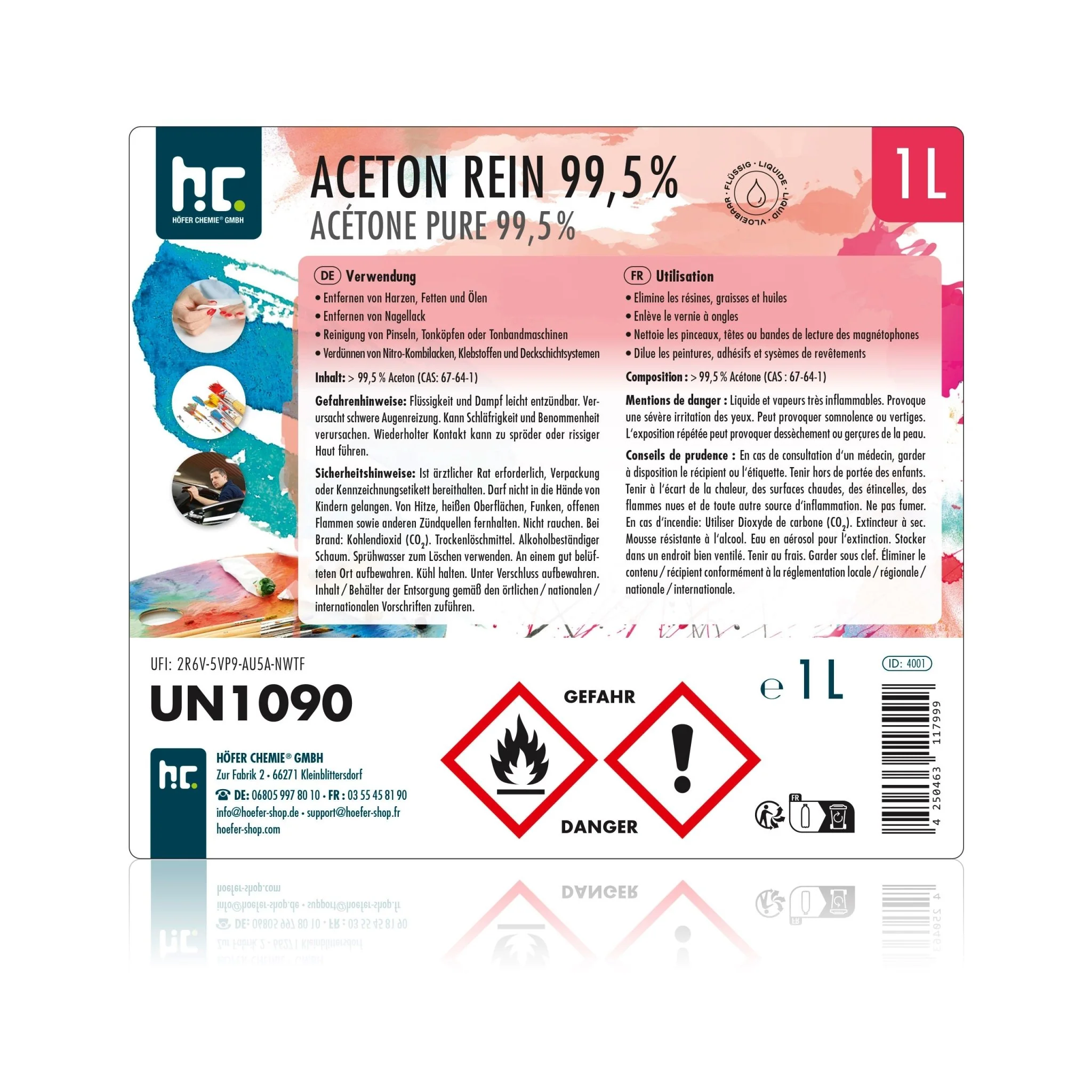 1 L Höfer Chemie® Aceton rein 99,5% in Flaschen - Image 12