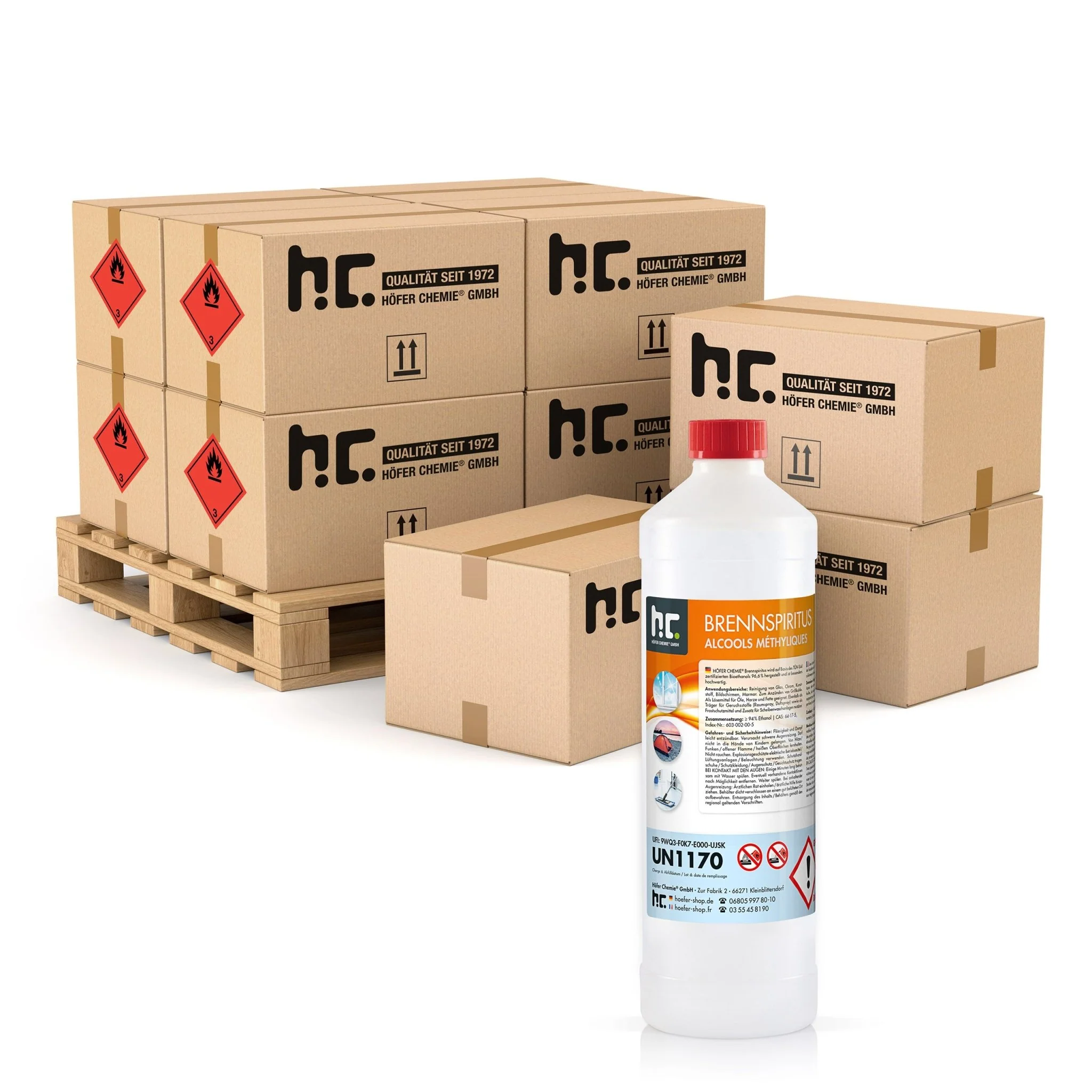 1 L Höfer Chemie® Brennspiritus 94% in Flaschen - Image 3