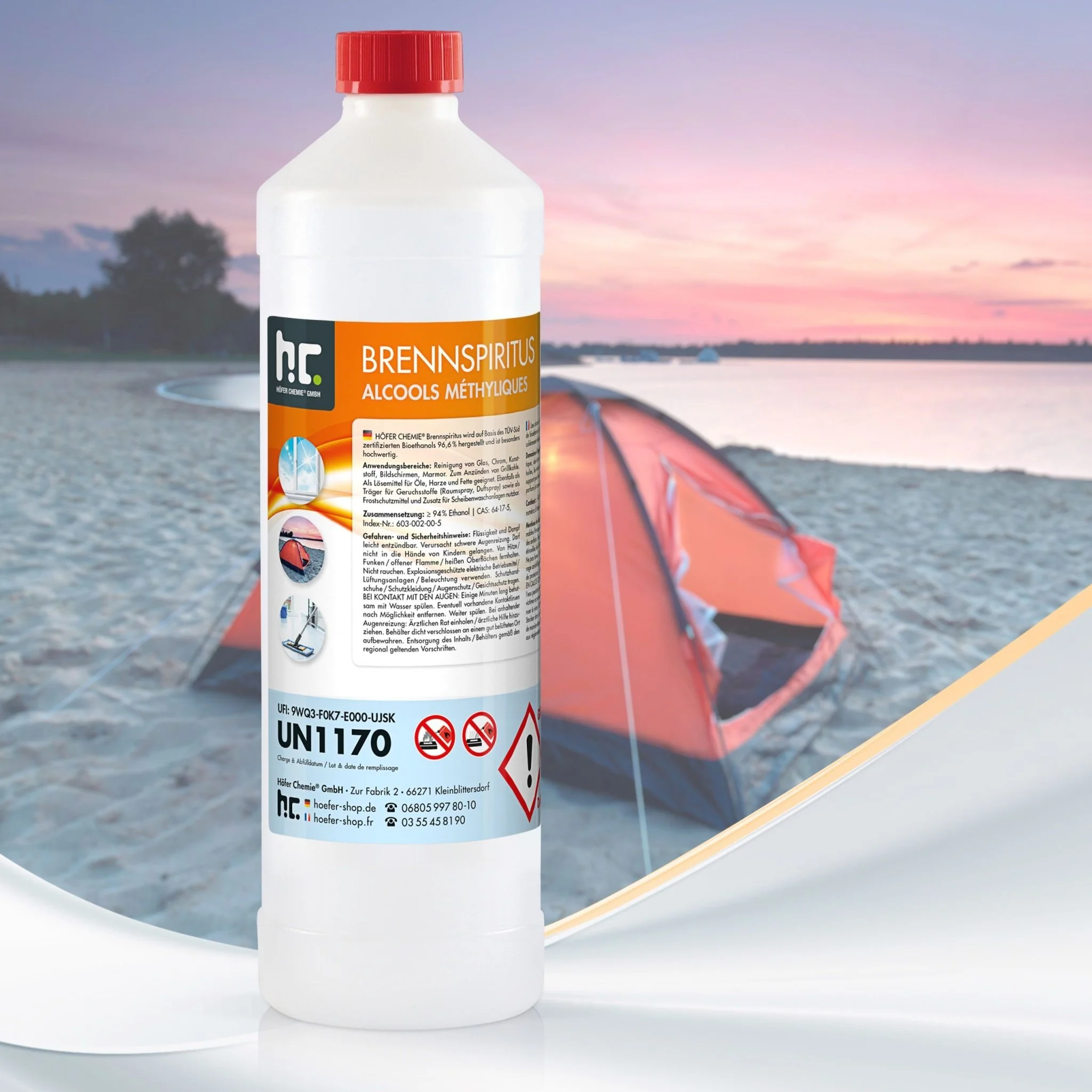 1 L Höfer Chemie® Brennspiritus 94% in Flaschen - Image 5
