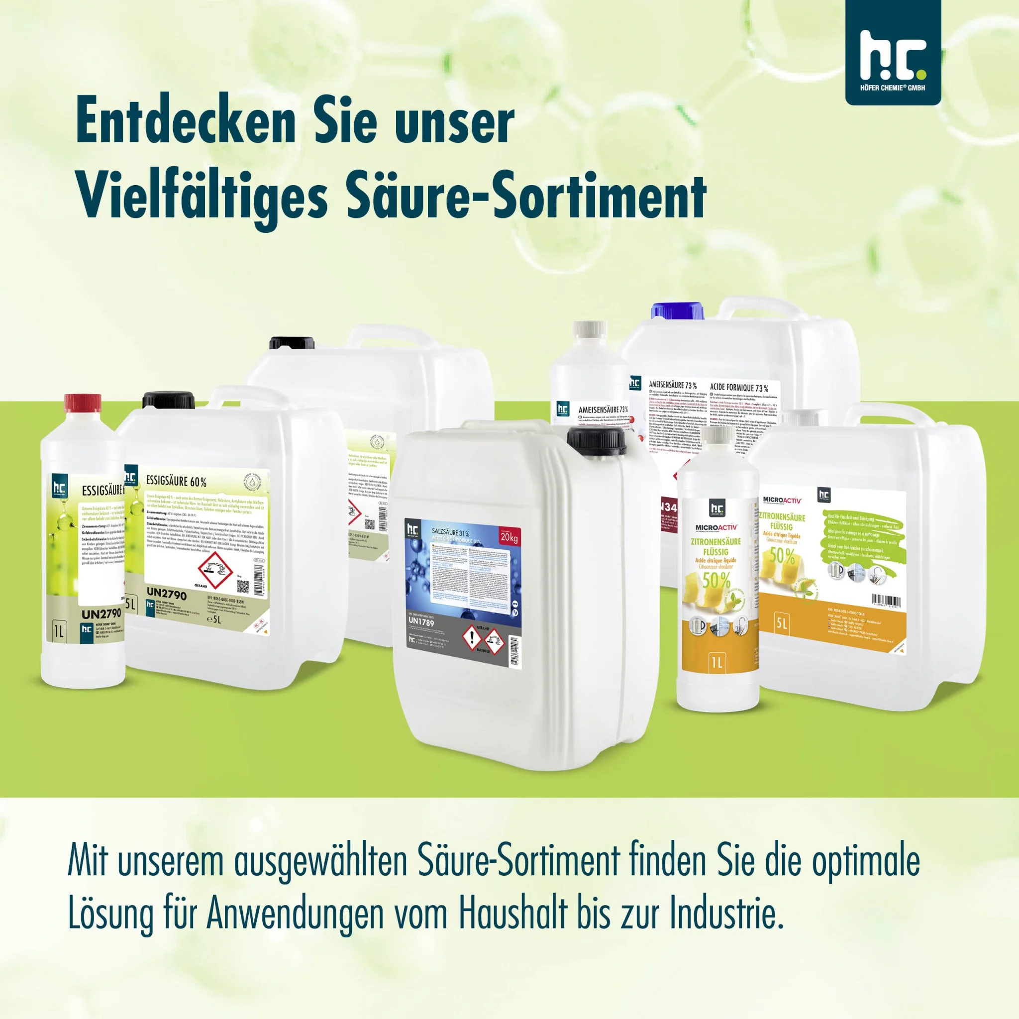 1 L Höfer Chemie® Essigsäure 60% in Flaschen - Image 5