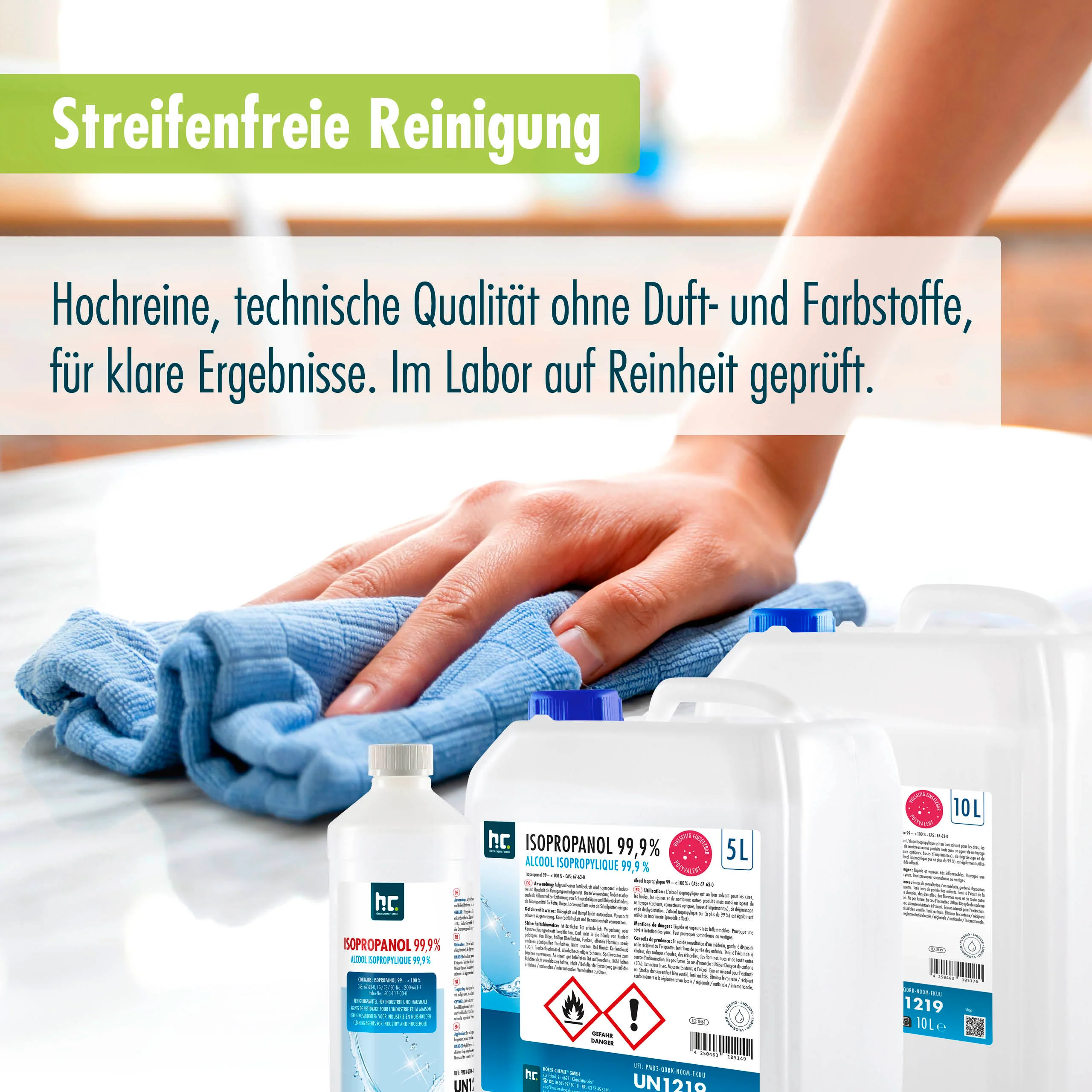 1 L Höfer Chemie® Isopropanol 99,9% in Flaschen - Image 3