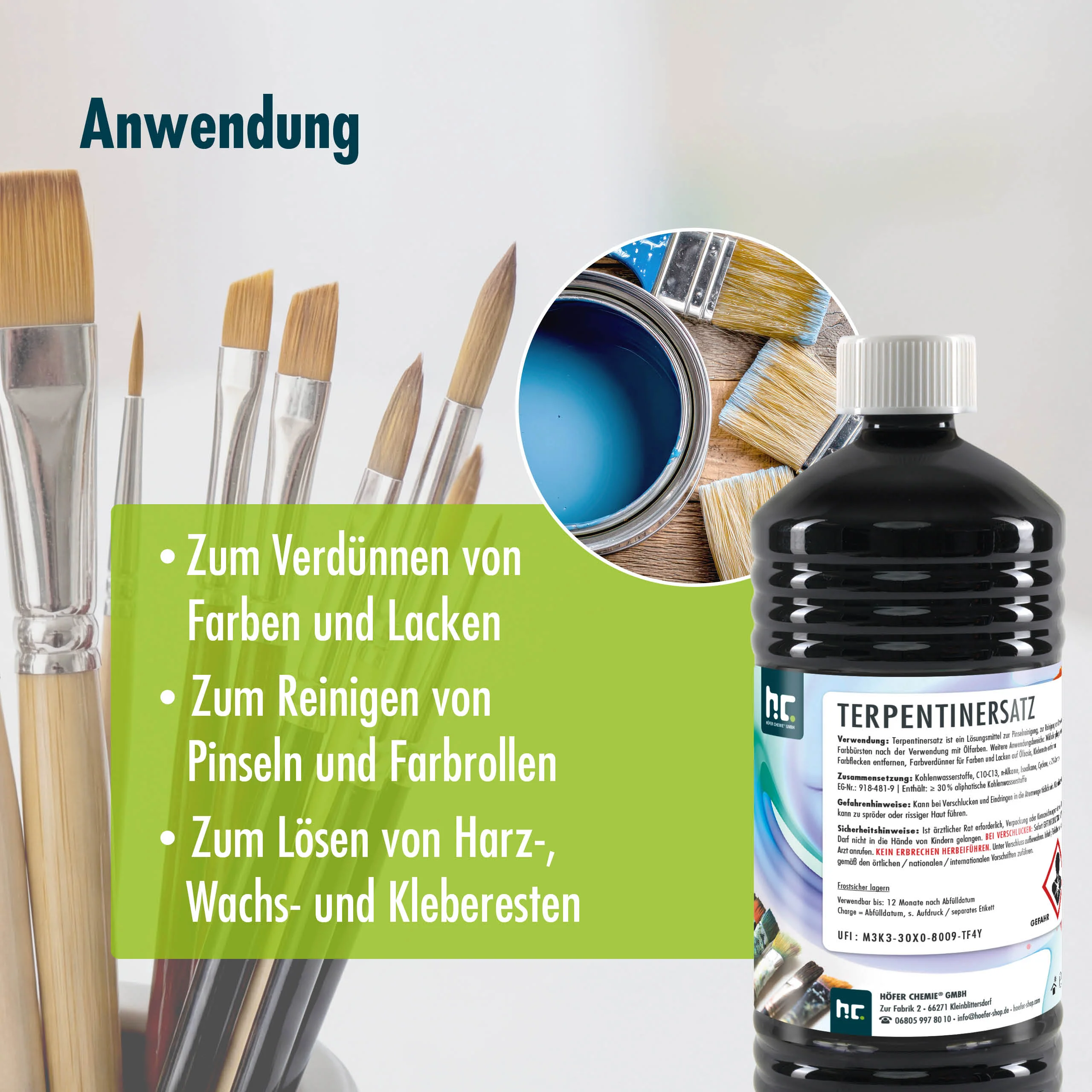 1 L Höfer Chemie® Terpentin-Ersatz in Flaschen - Image 3