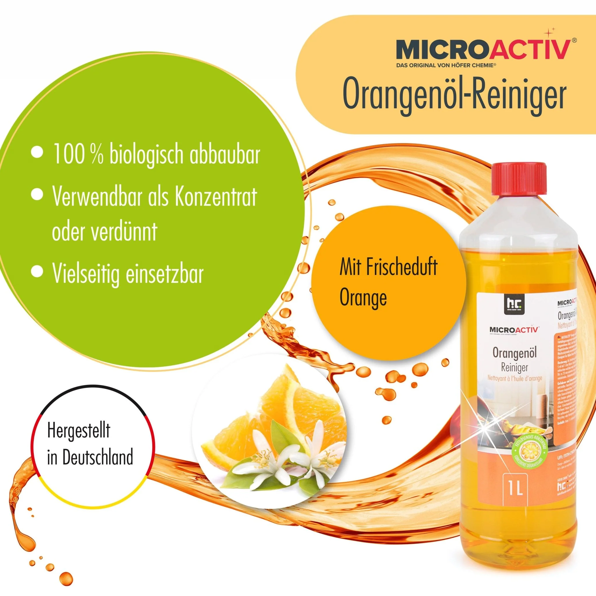 1 L Microactiv® Orangenöl Reiniger Konzentrat - Image 2