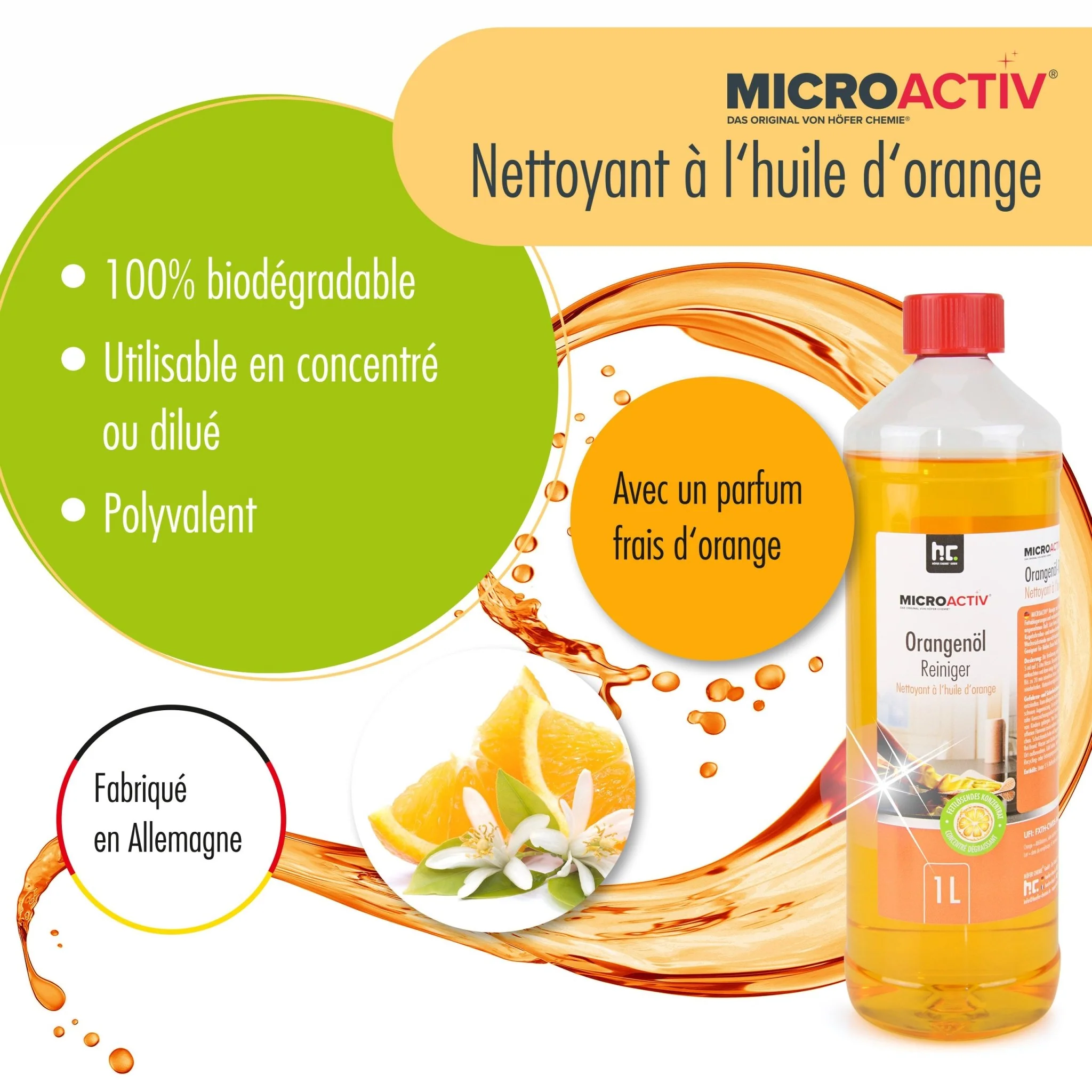 1 L Microactiv® Orangenöl Reiniger Konzentrat - Image 3