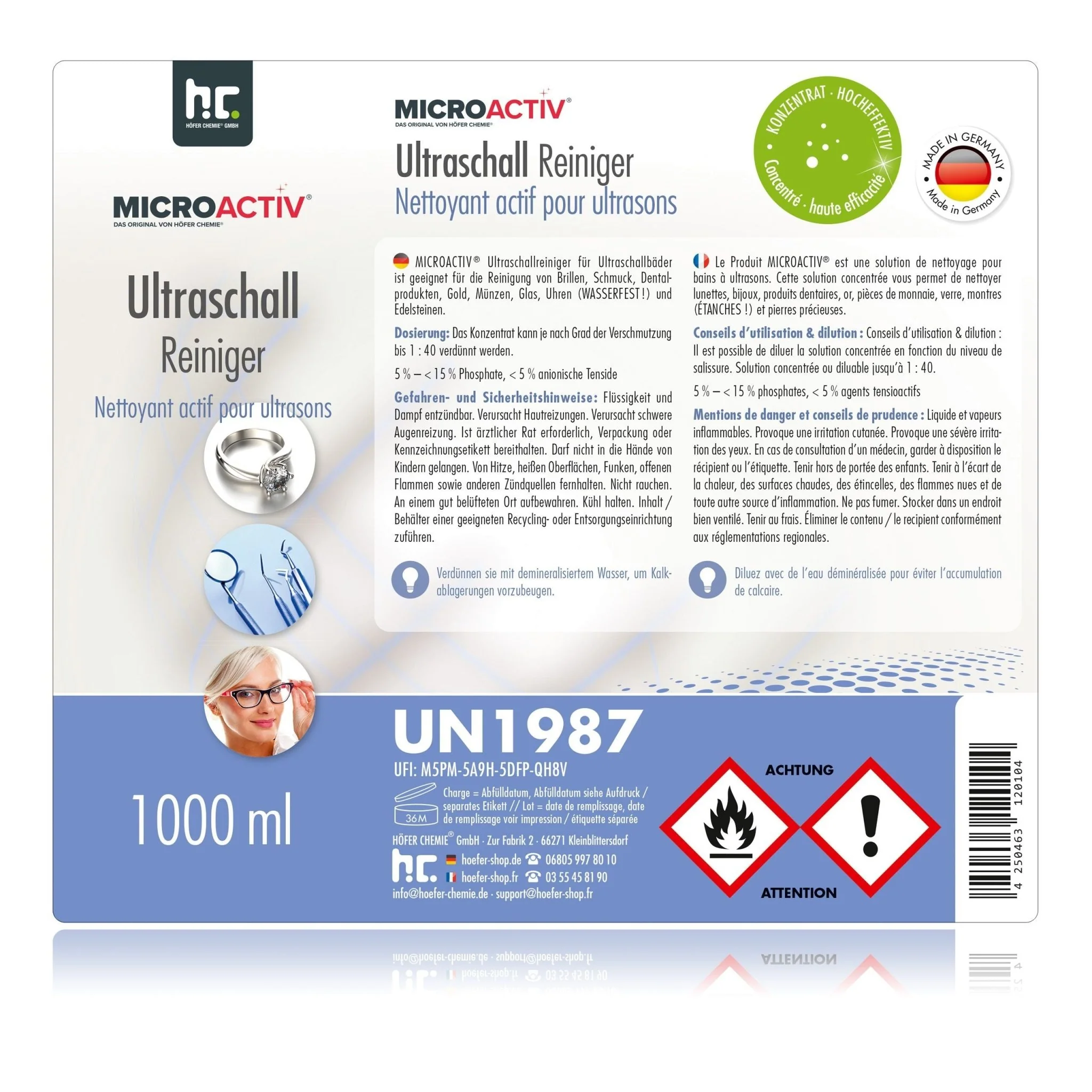 1 L Microactiv® Ultraschallreiniger Flüssig-Konzentrat für Ultraschallbad - Image 30