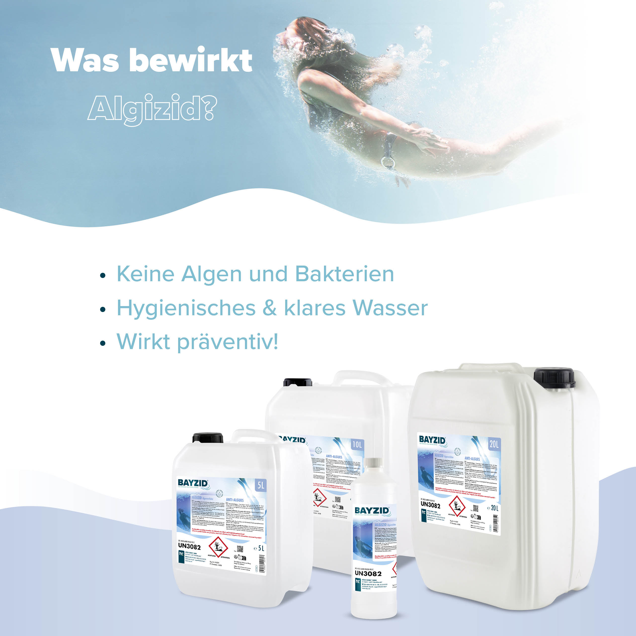 10 L BAYZID® Algizid Algenverhütung für Pools in Kanister - Image 3