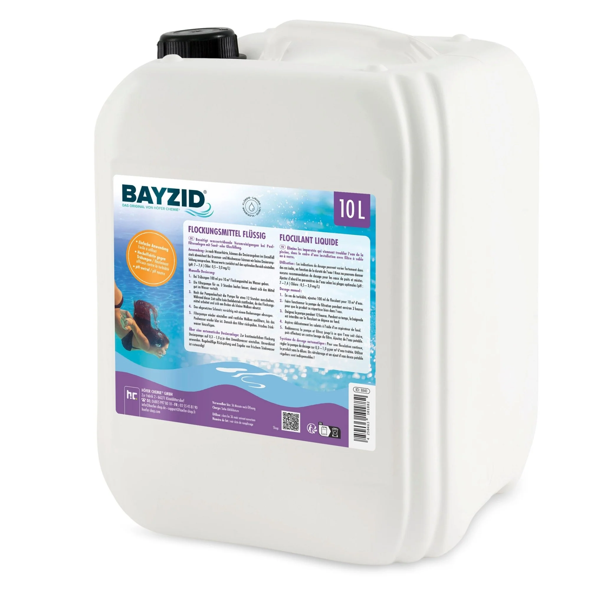 10 L BAYZID® Flockungsmittel flüssig für Pools in Kanister