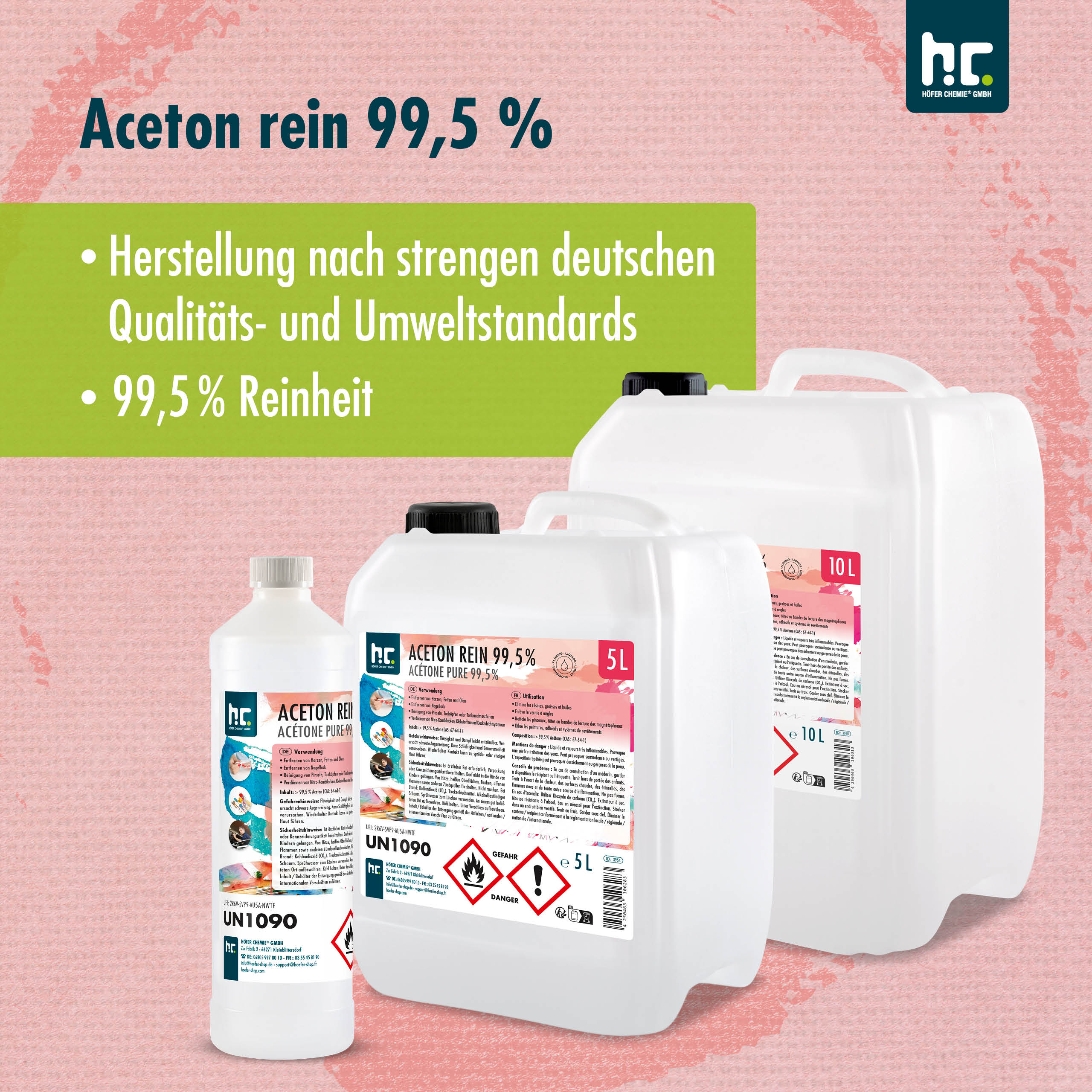 10 L Höfer Chemie® Aceton rein 99,5% in Kanister - Image 3