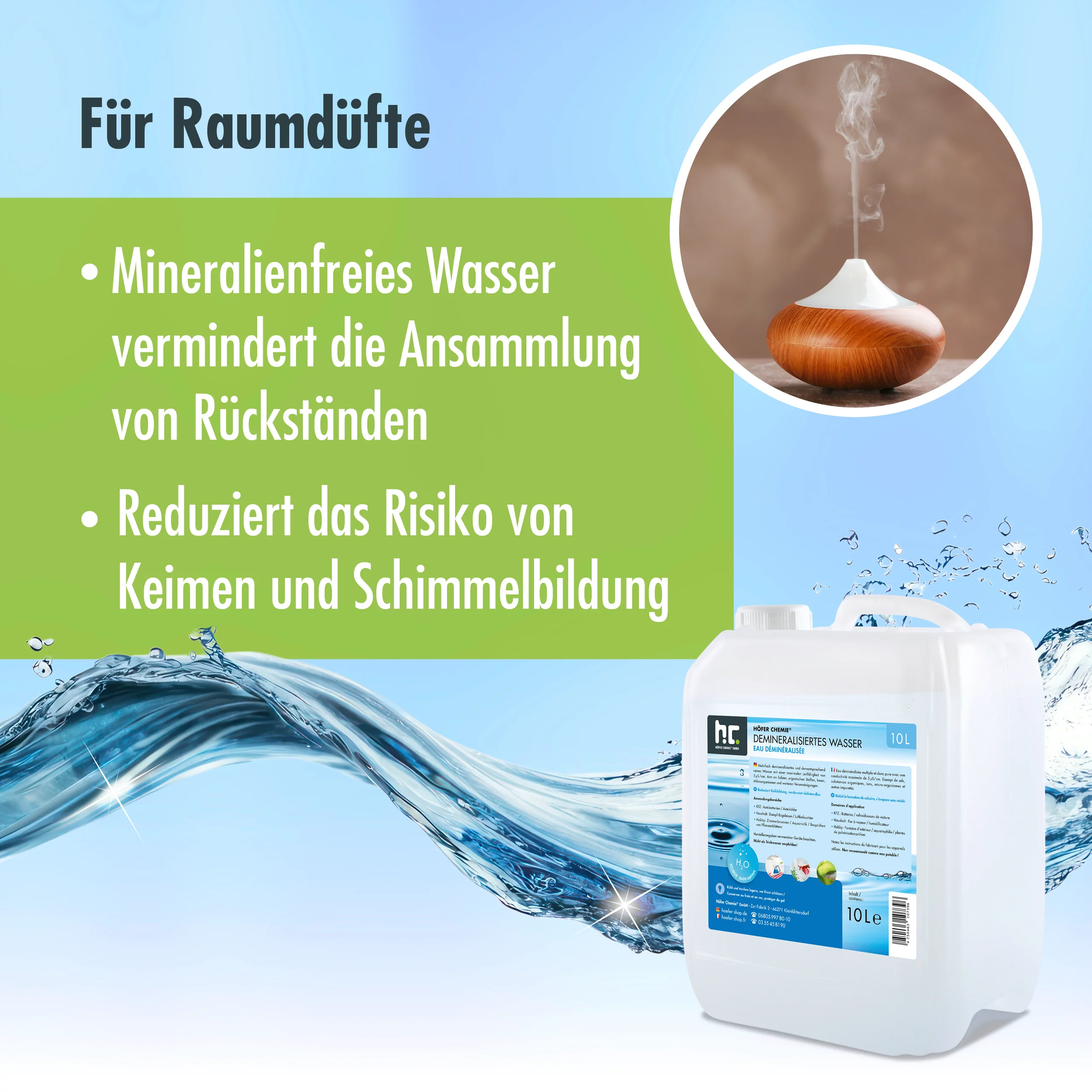 10 L Höfer Chemie® Demineralisiertes Wasser in Kanister - Image 5