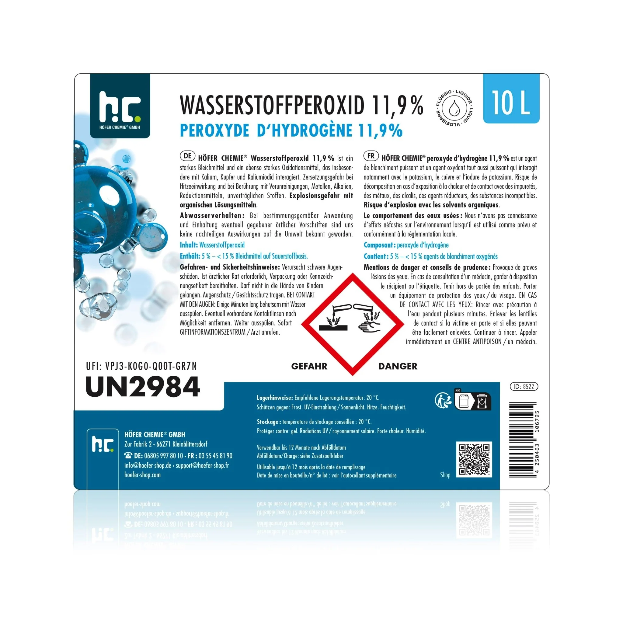 10 L Höfer Chemie® Wasserstoffperoxid 11,9% in Kanister - Image 14