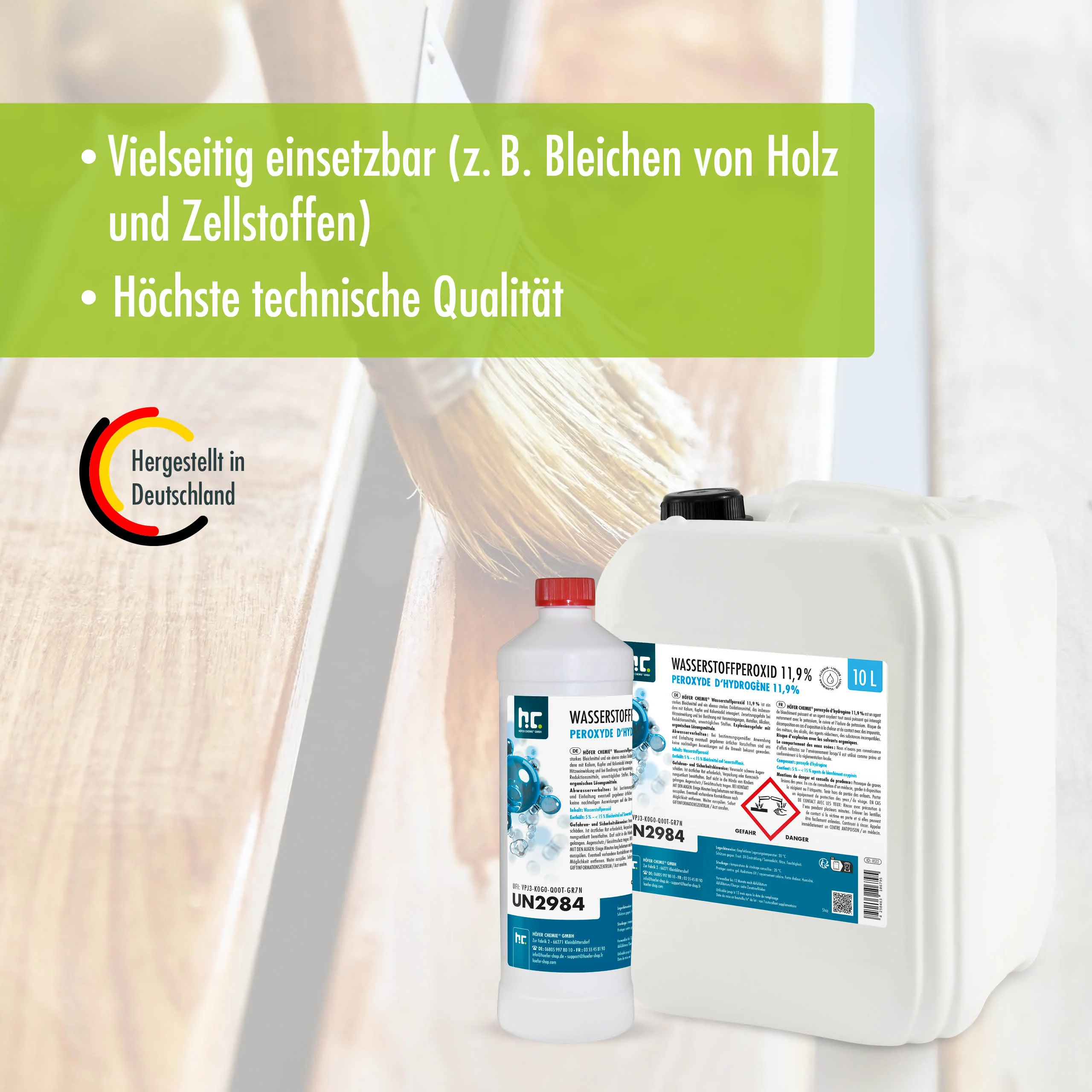 10 L Höfer Chemie® Wasserstoffperoxid 11,9% in Kanister - Image 3