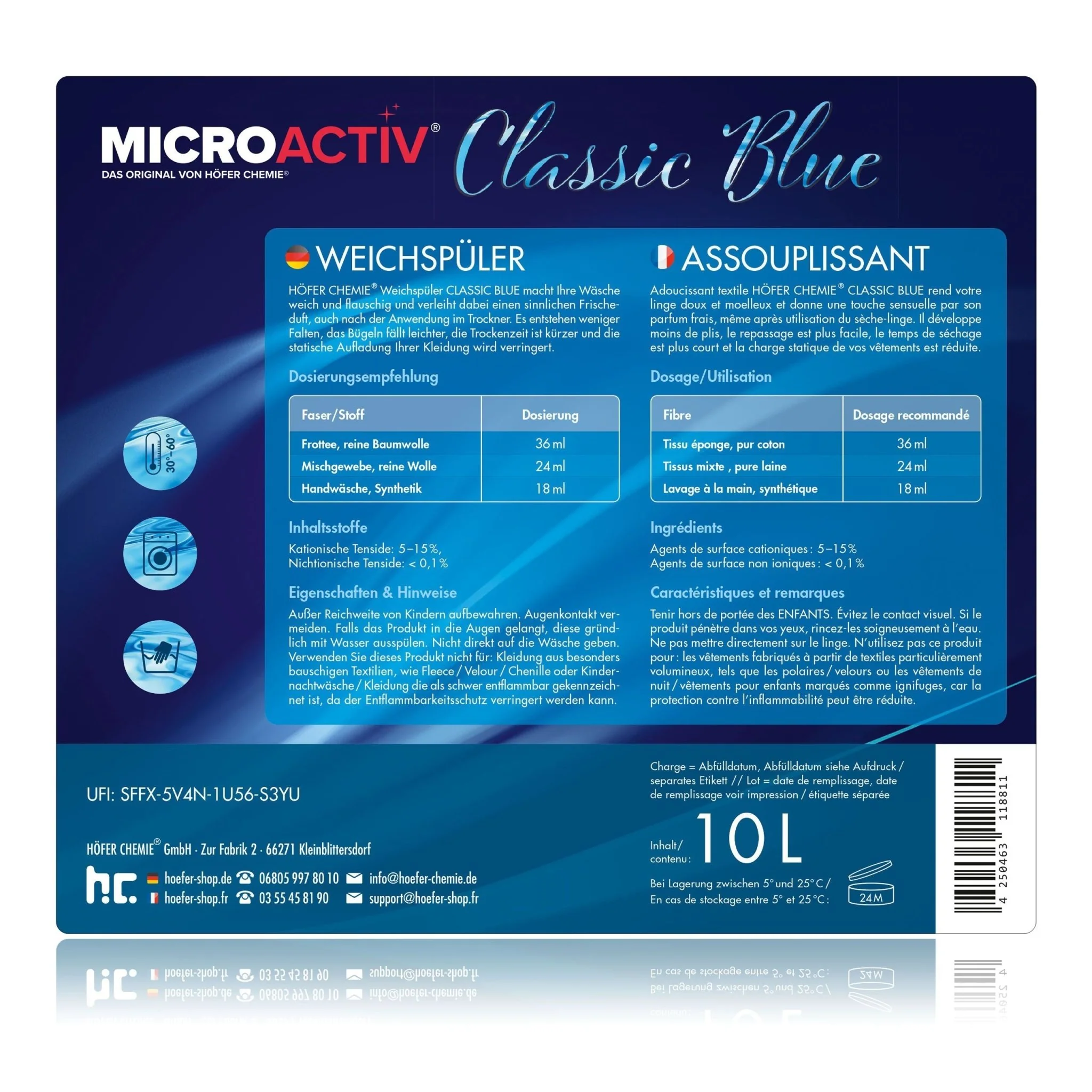 10 L Microactiv® Weichspüler Classic Blue - Image 5