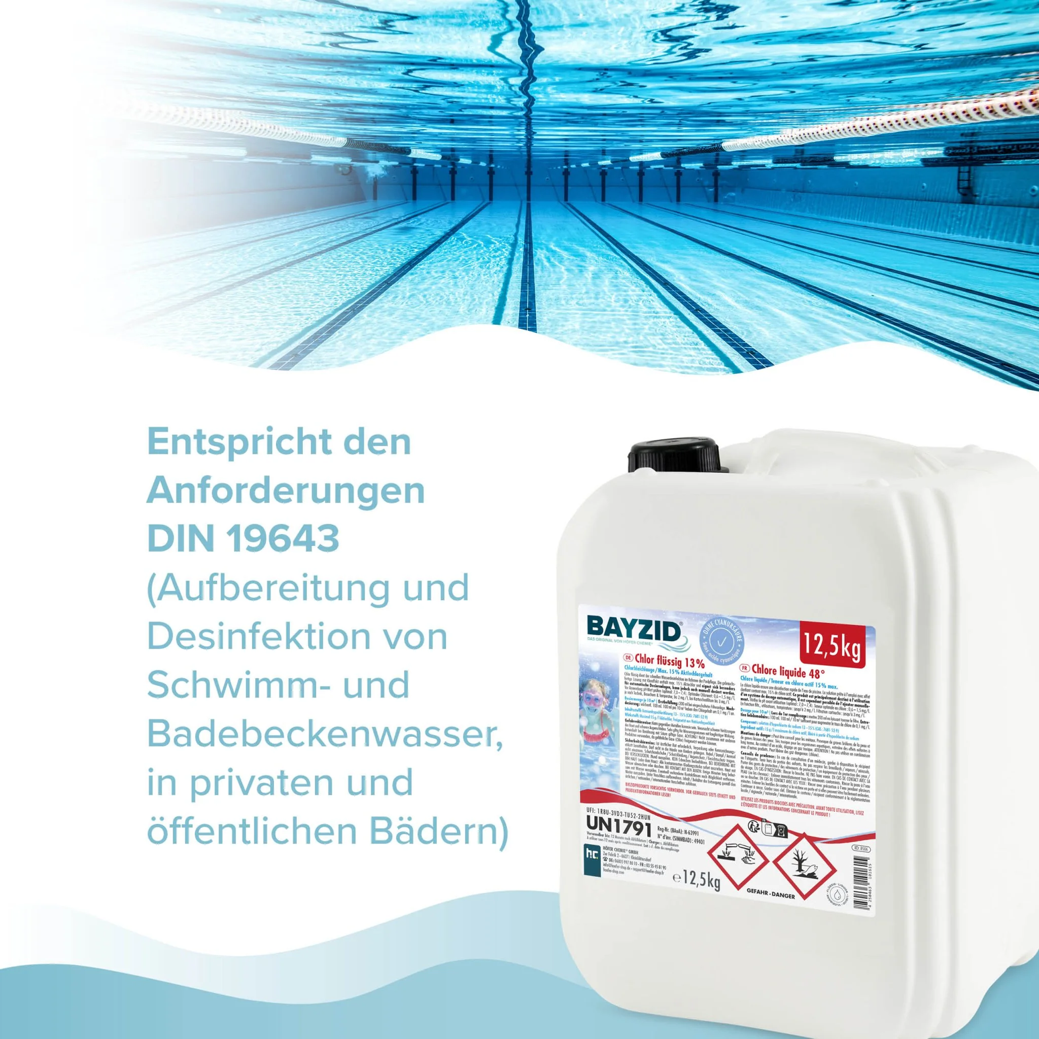 12,5 kg BAYZID® Chlor 13% flüssig für Pools in Kanister - Image 7