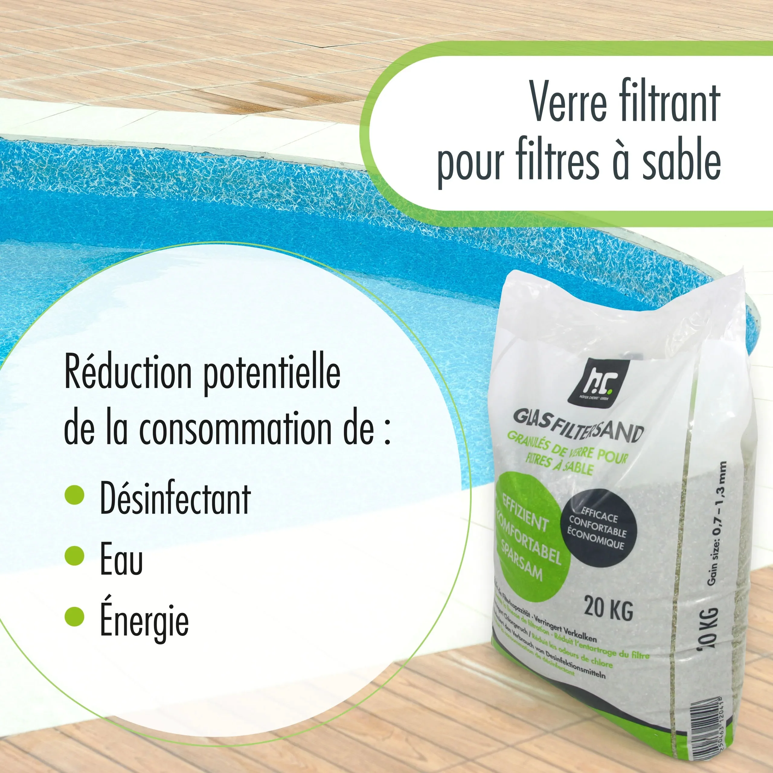 2 x 20 kg Höfer Chemie® Spezial Glasgranulat für Sandfilteranlagen - Set - Image 7
