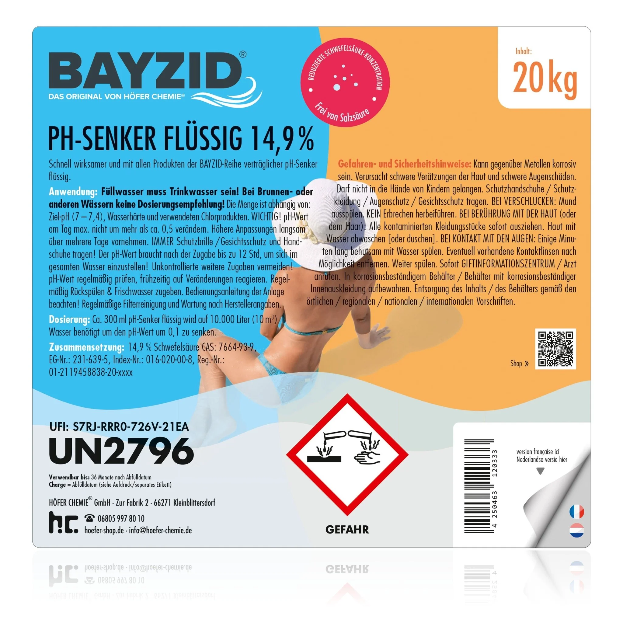 20 kg BAYZID® pH Minus flüssig 14,9% in Kanister - Image 14