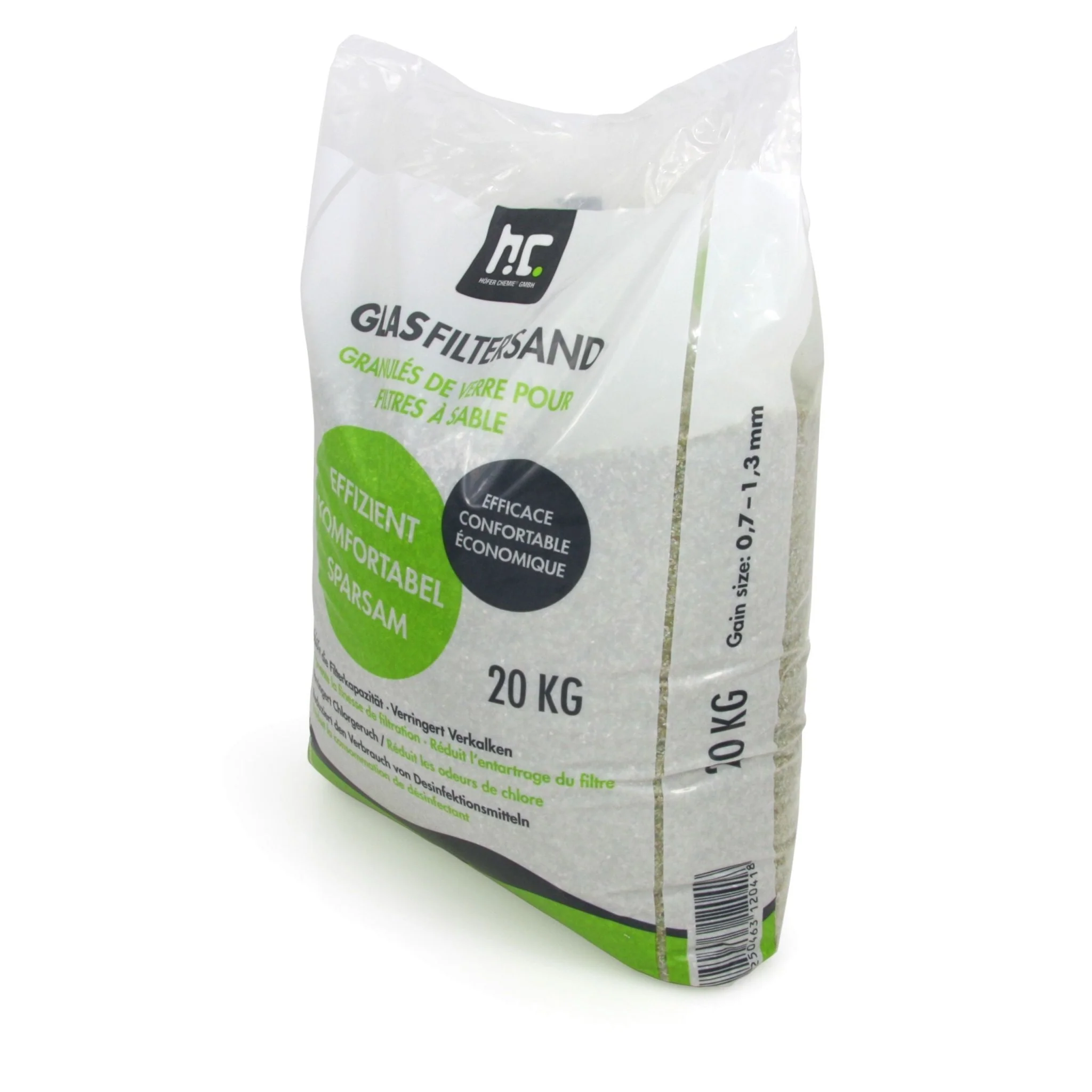 20 kg Spezial Glasgranulat für Sandfilteranlagen 0,7 - 1,3 mm Körnung - Image 2