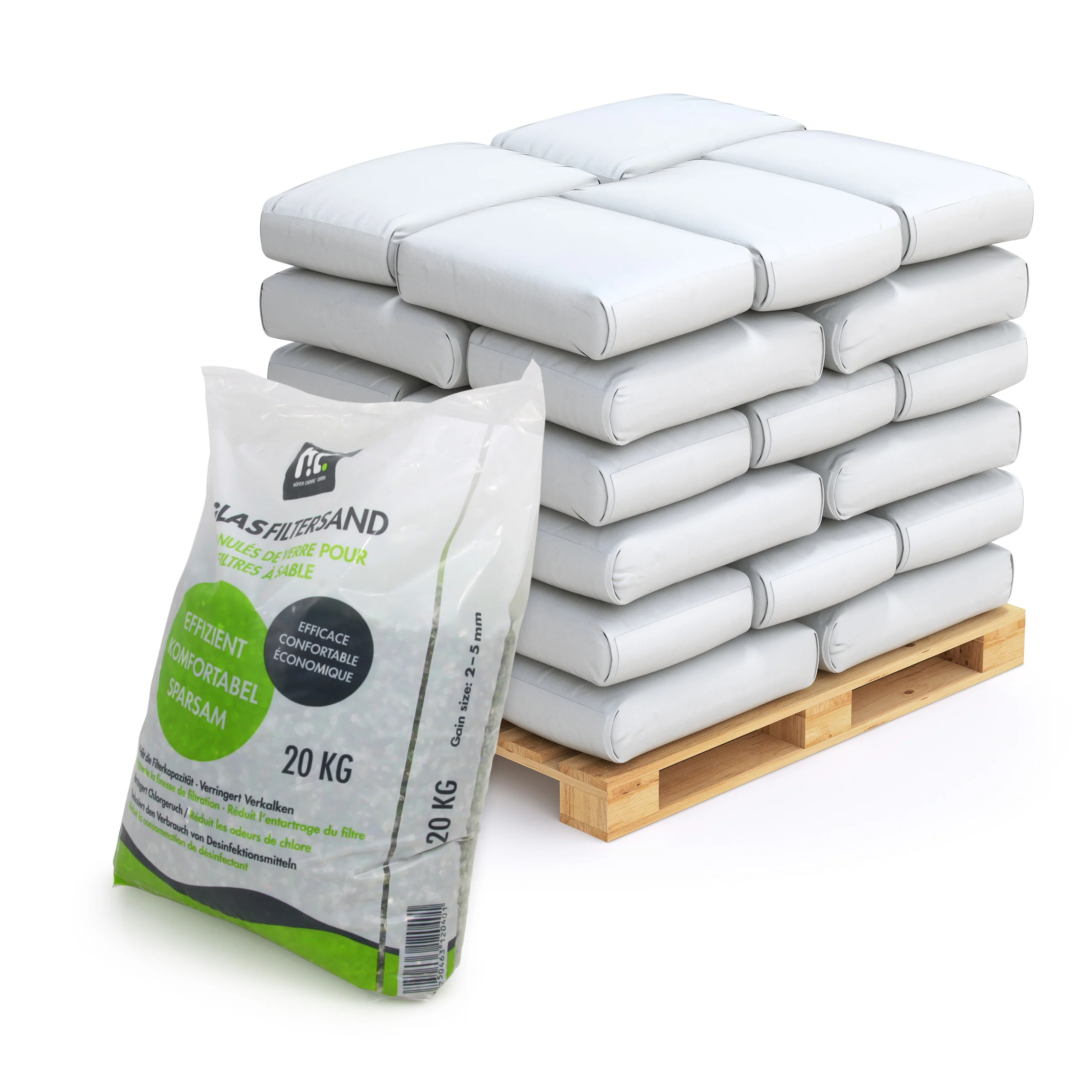 20 kg Spezial Glasgranulat für Sandfilteranlagen 2-5 mm Körnung - Image 2