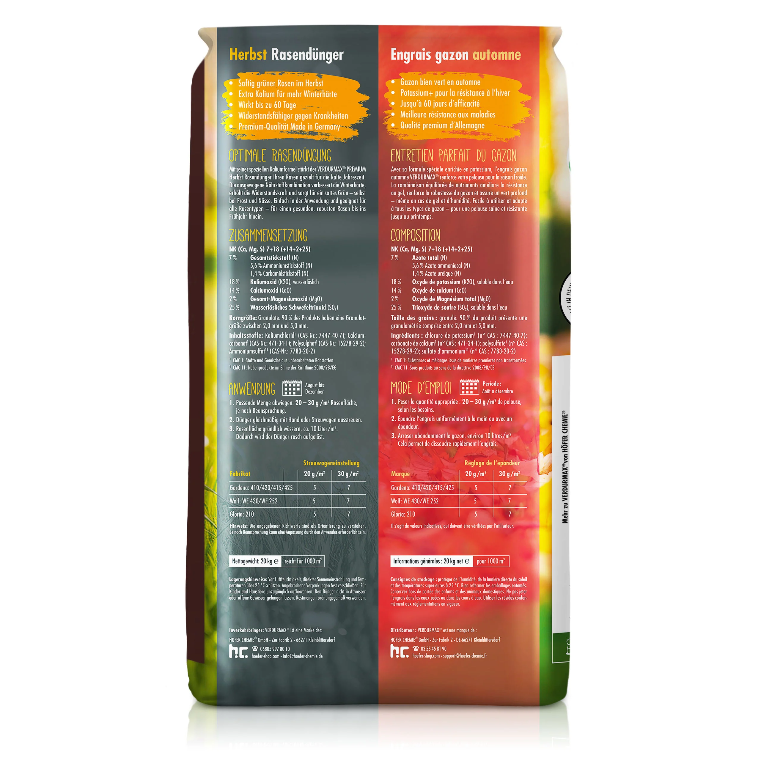 20 kg VERDURMAX® Premium Herbst Rasendünger - Image 5