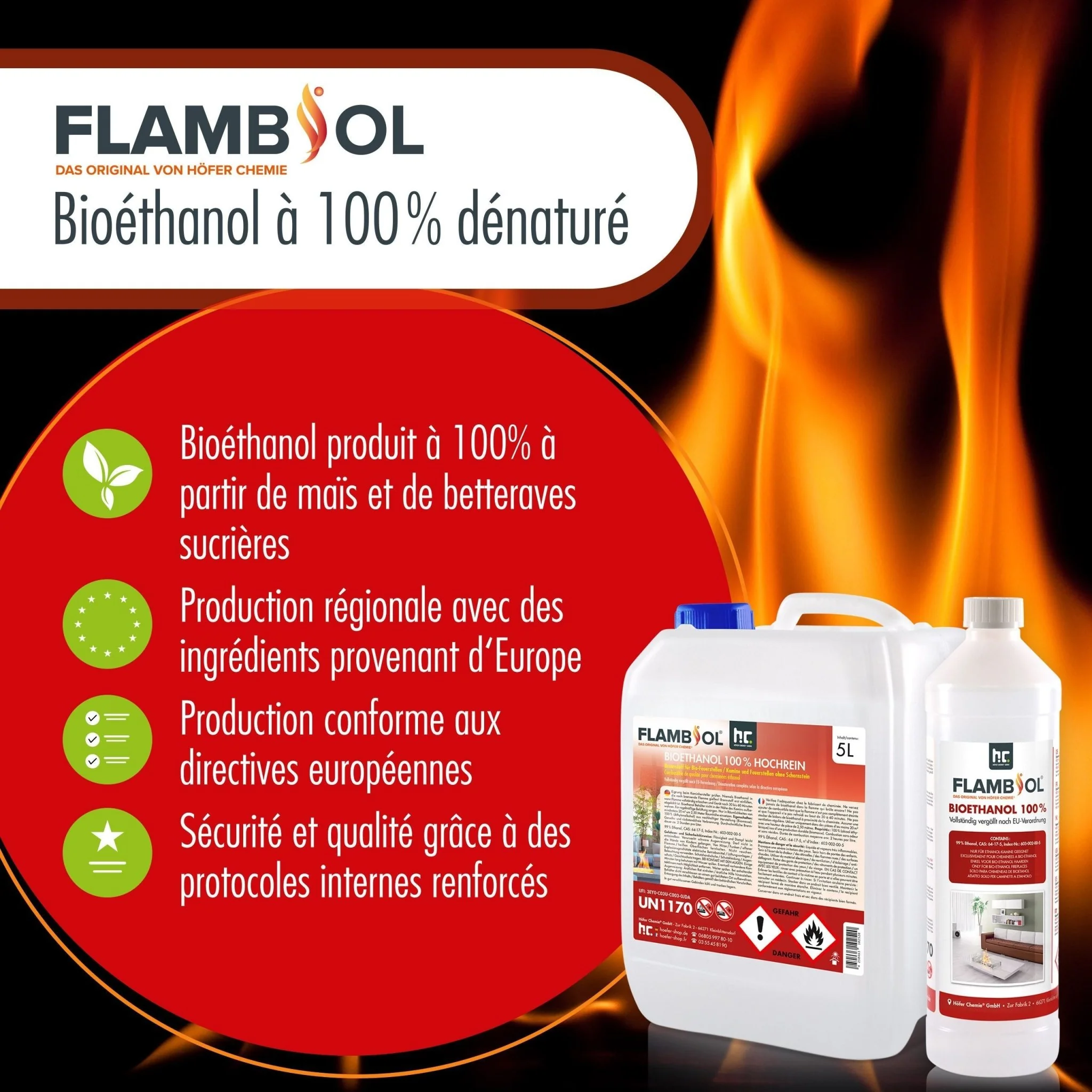 20 L FLAMBIOL® Bioethanol 100% Hochrein - Image 10