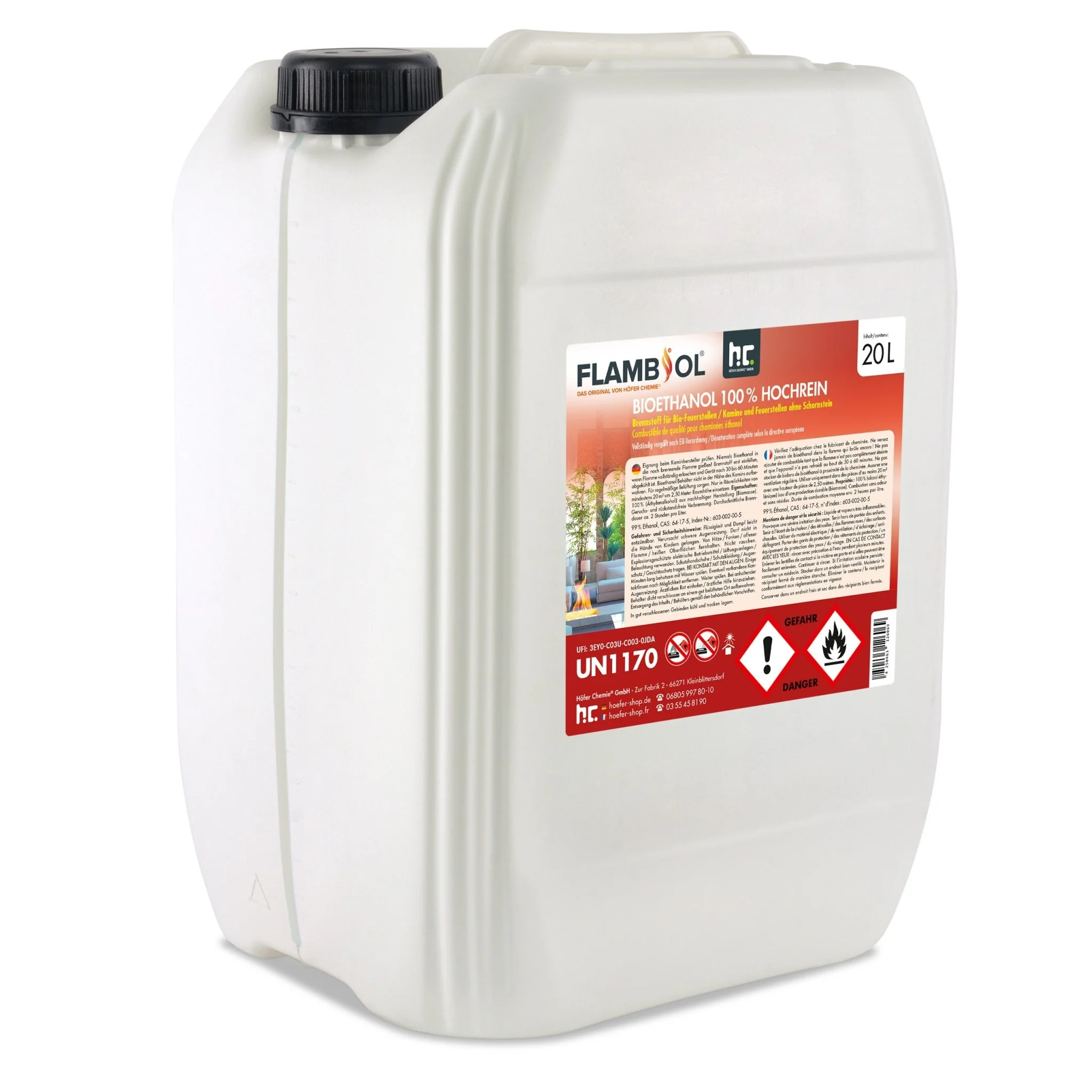 20 L FLAMBIOL® Bioethanol 100% Hochrein - Image 6