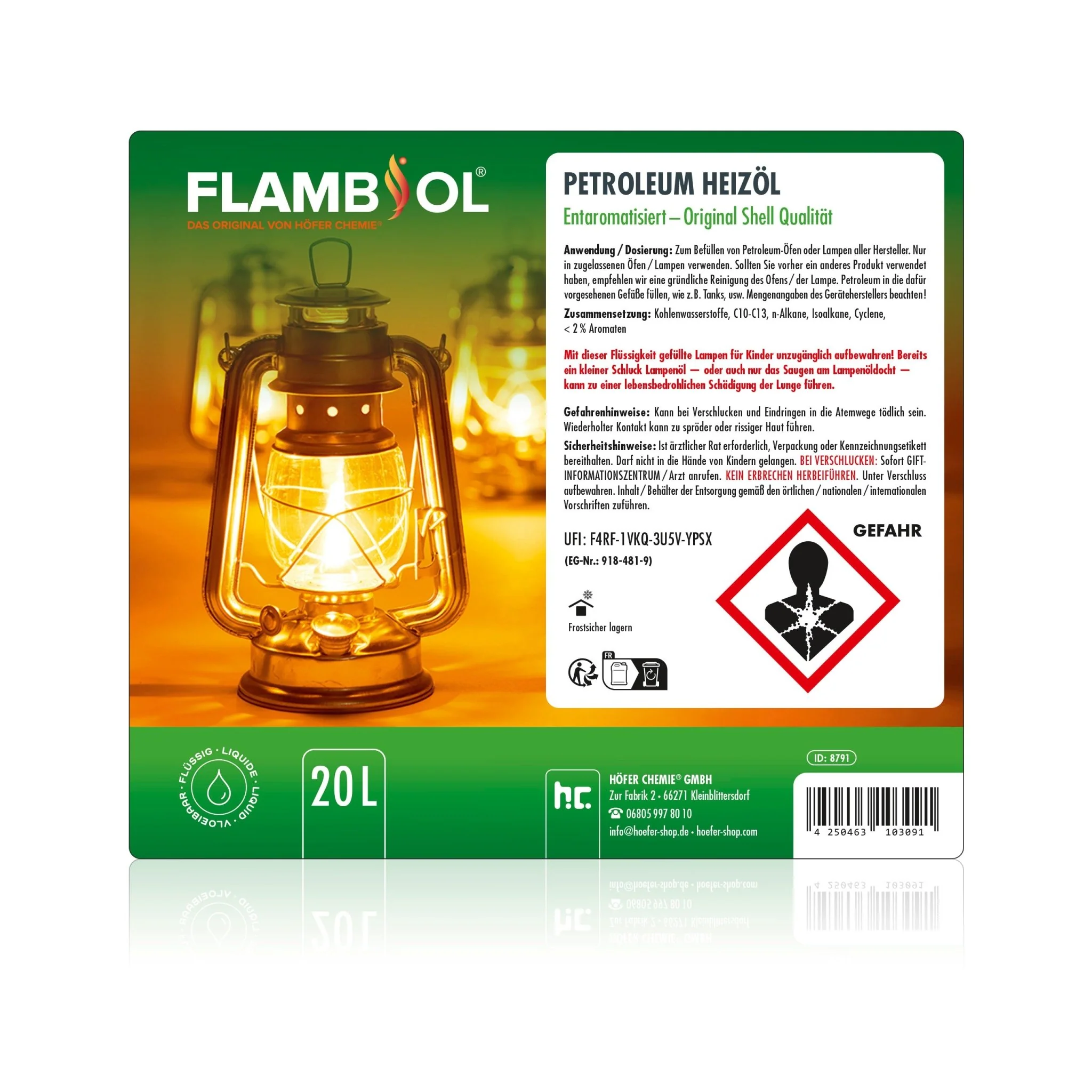 20 L FLAMBIOL® Petroleum Heizöl in Kanistern - Image 6