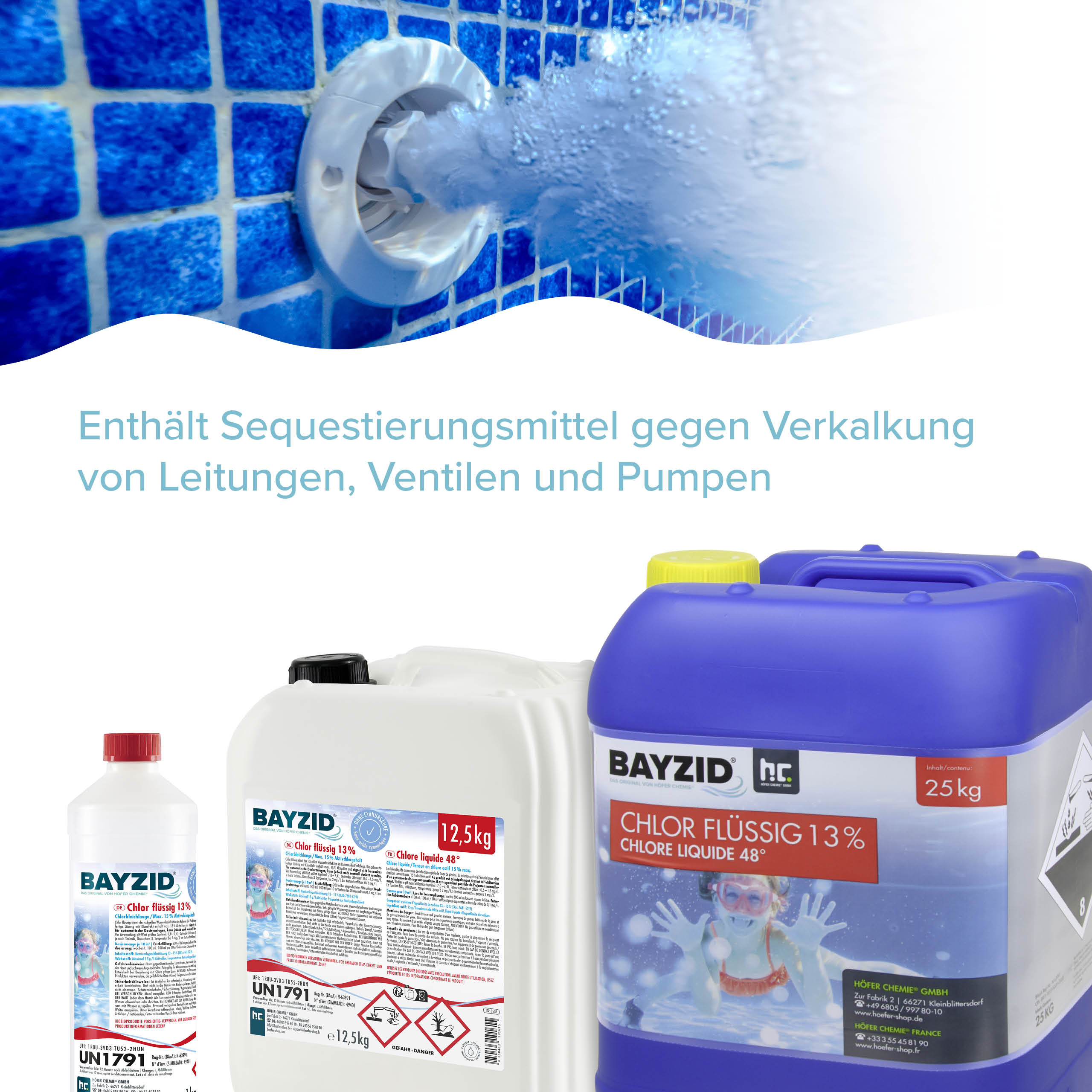 25 kg BAYZID® Chlor 13% flüssig für Pools in Kanister - Image 5