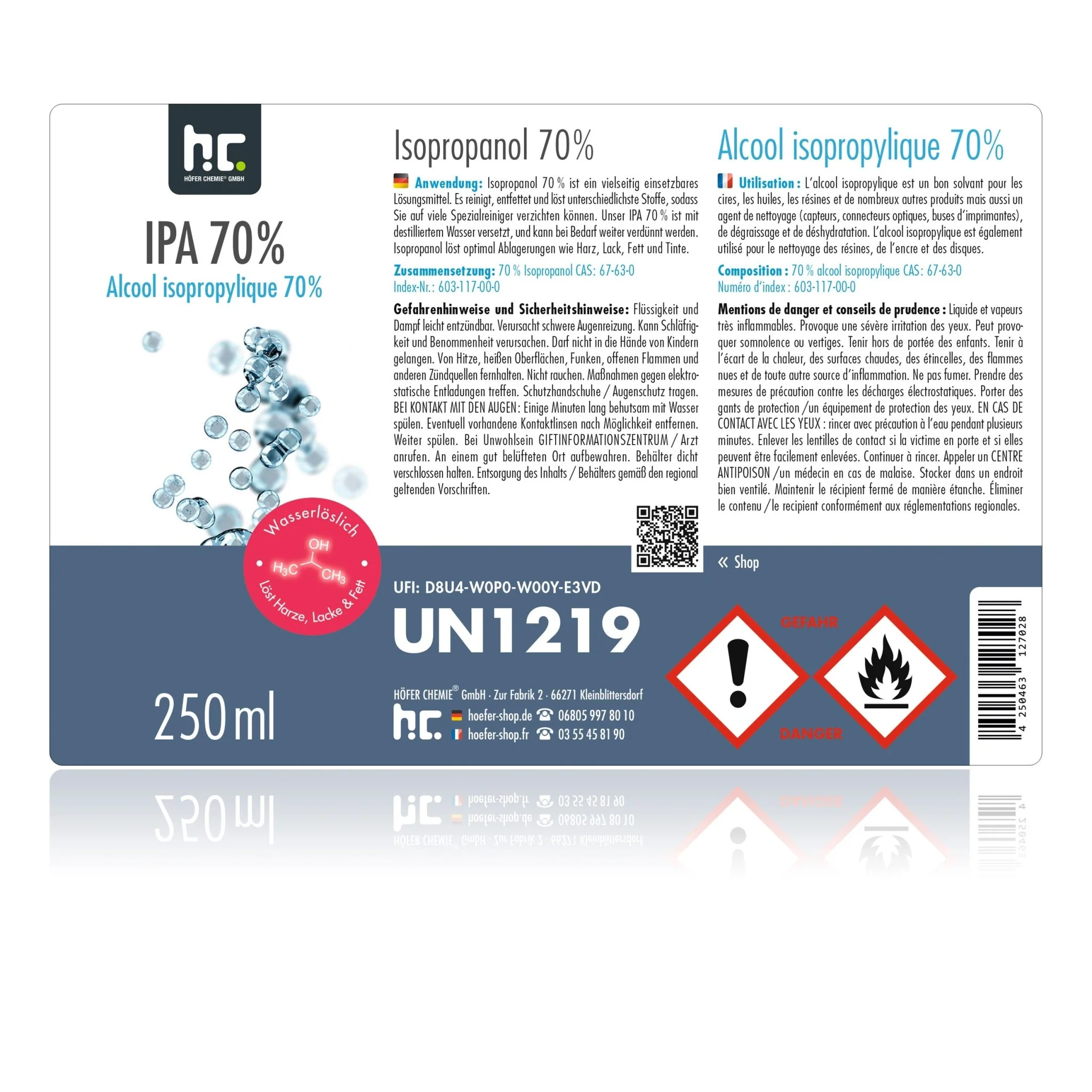 250 ml Höfer Chemie® Isopropanol 70% in Sprühflaschen - Image 12