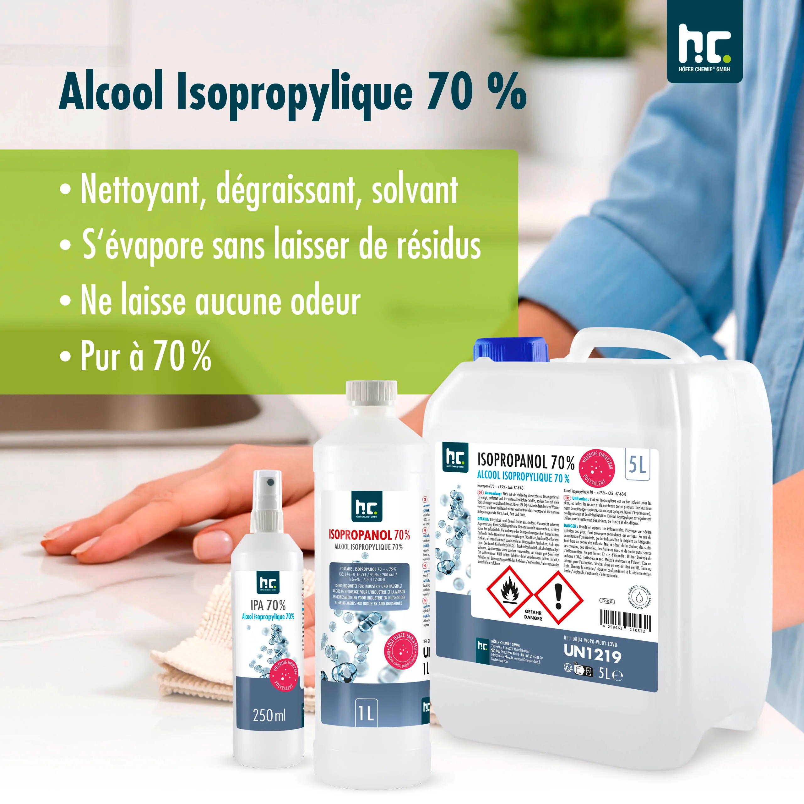 250 ml Höfer Chemie® Isopropanol 70% in Sprühflaschen - Image 7