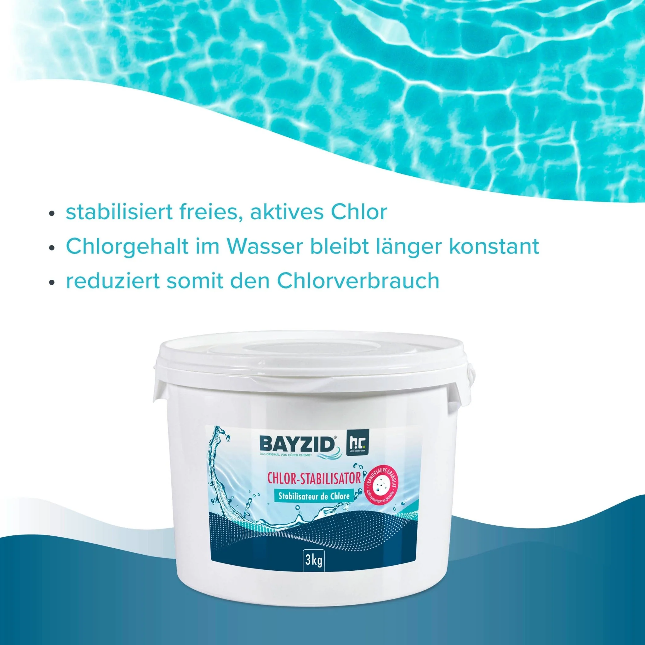 3 kg BAYZID® Chlor Stabilisator Granulat (Cyanursäure) - Image 7