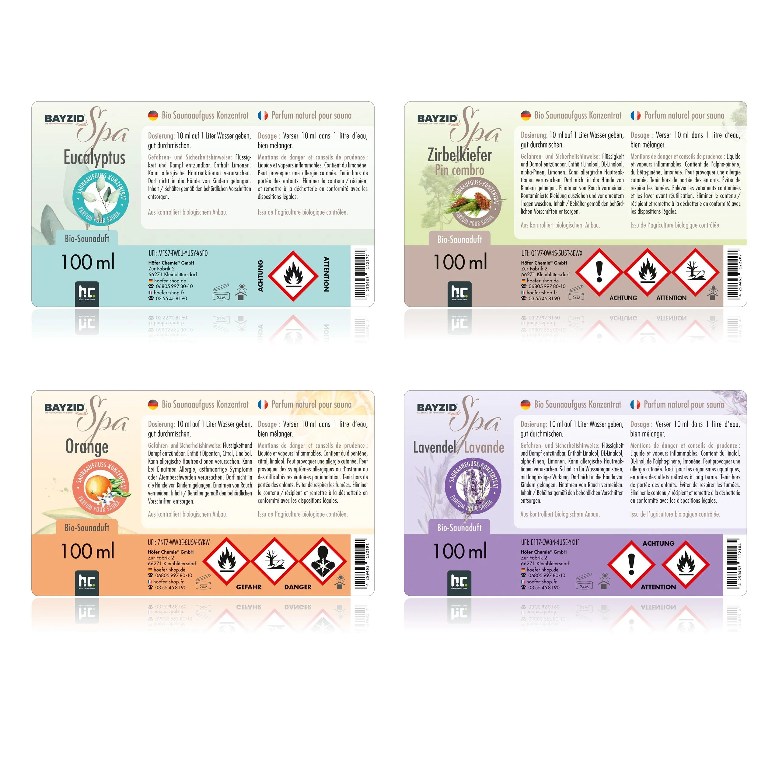 4 x 100 ml BAYZID® SPA Bio Saunaaufguss Set - Image 5