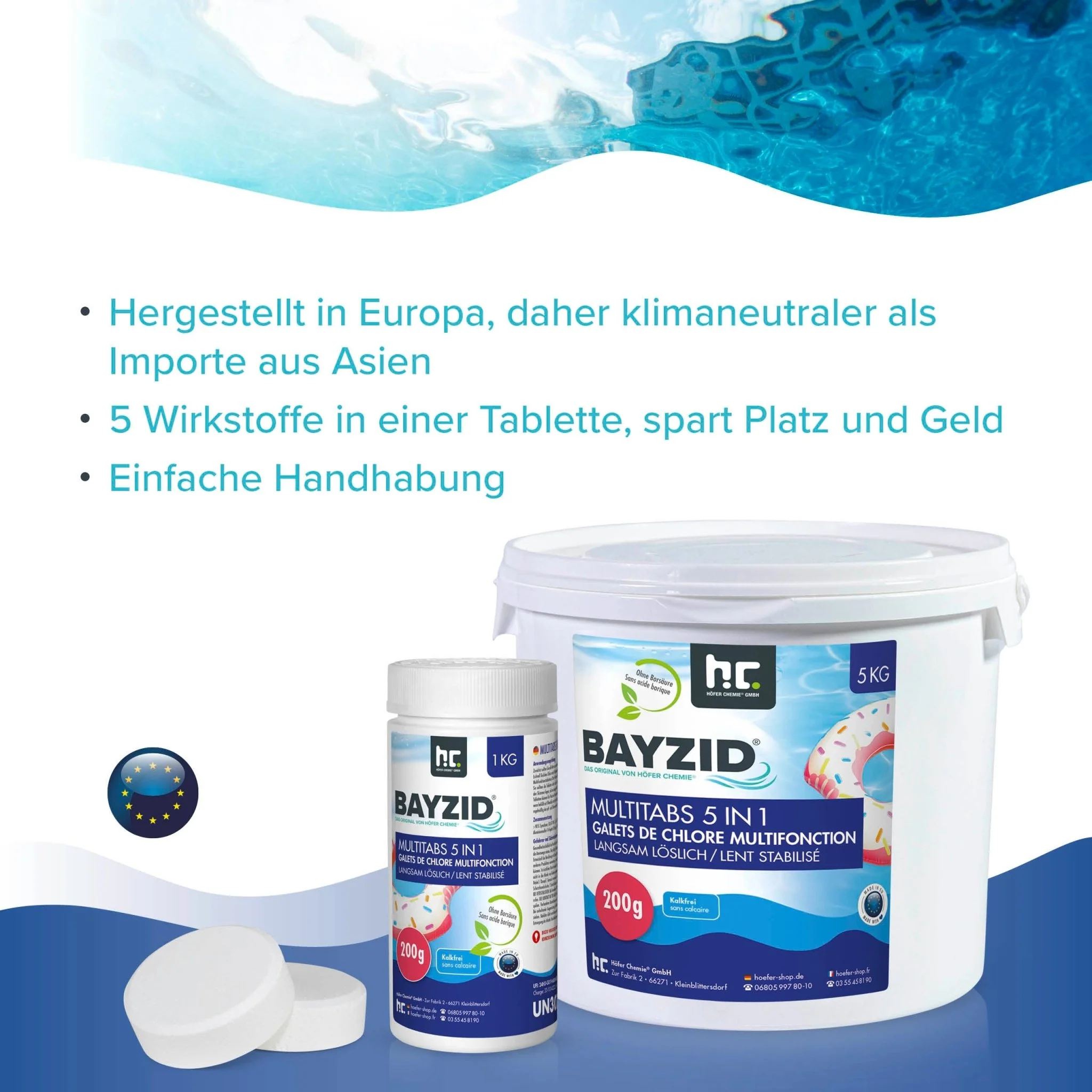 5 kg BAYZID® Multitabs 200g 5in1 für Pools in Eimer - Image 5