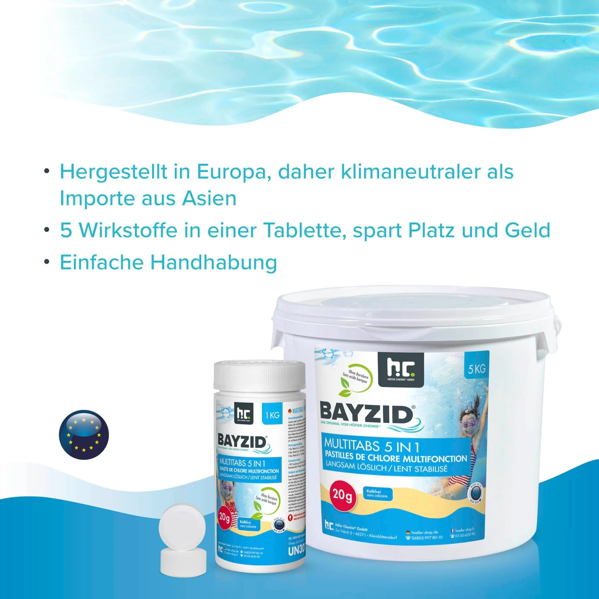 5 kg BAYZID® Multitabs 20g 5in1 für Pools in Eimer - Image 5