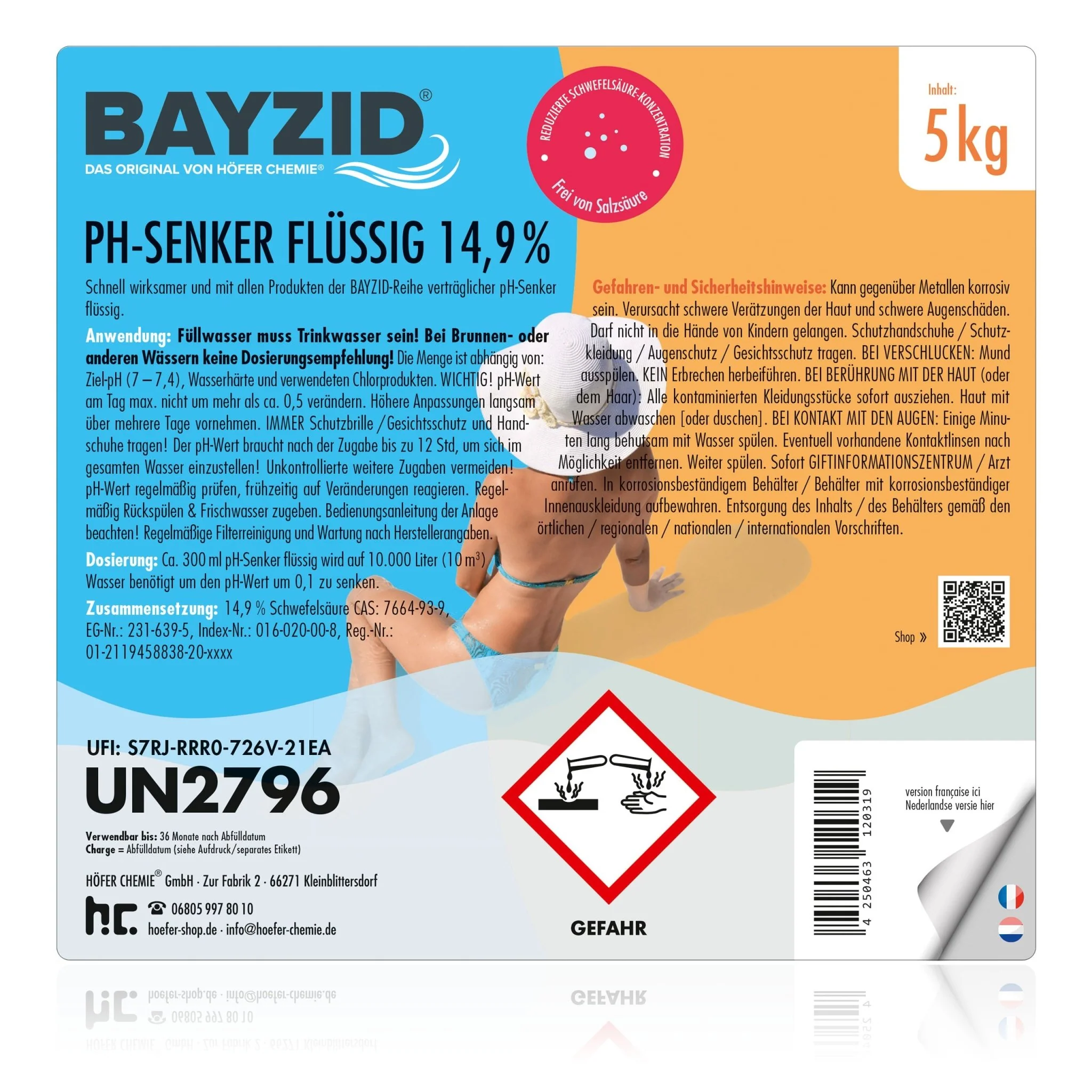 5 kg BAYZID® pH Minus flüssig 14,9% in Kanister - Image 14