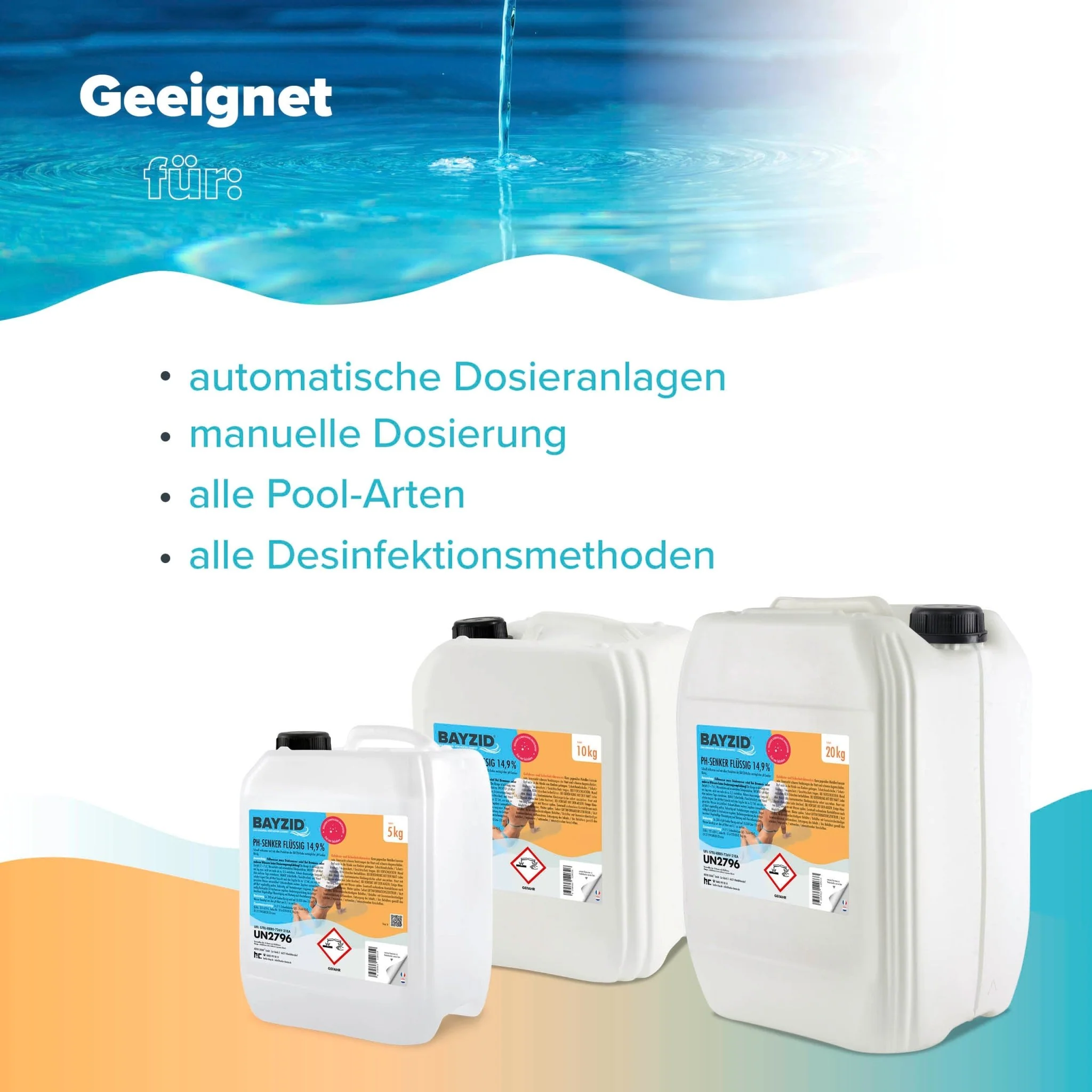 5 kg BAYZID® pH Minus flüssig 14,9% in Kanister - Image 5