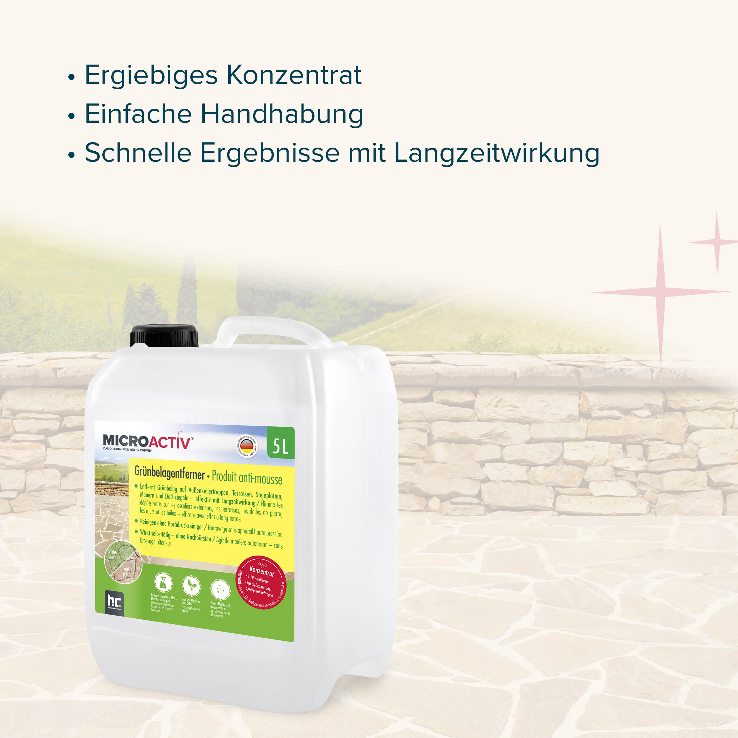 5 L MICROACTIV® Steinreiniger / Grünbelag-Entferner - Image 4