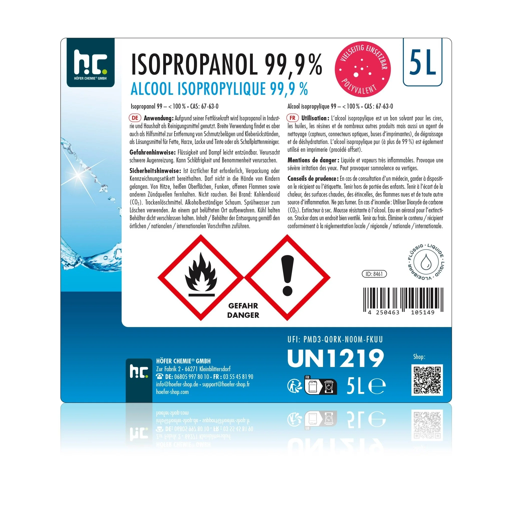 5 L Höfer Chemie® Isopropanol 99,9% in Kanistern - Image 13